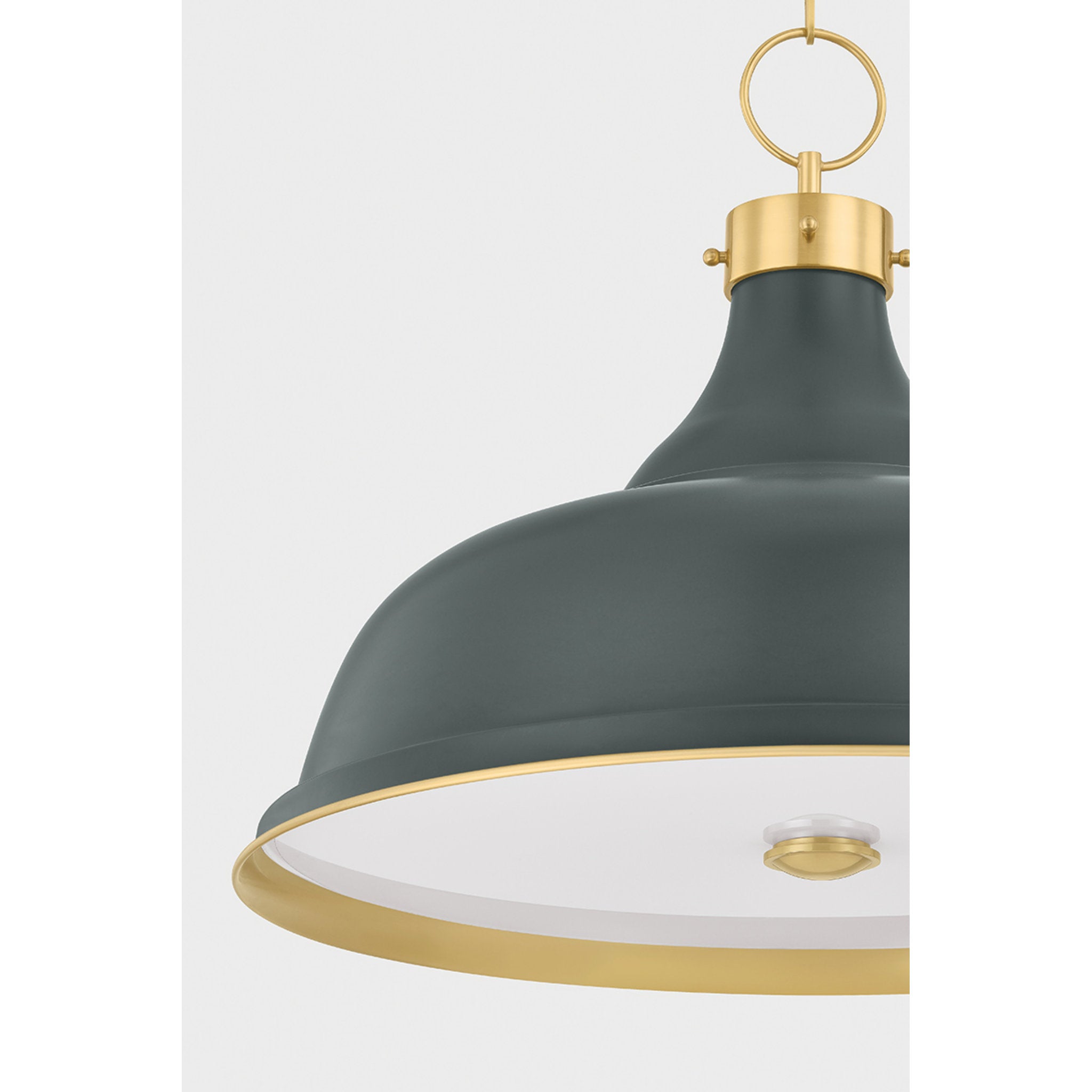 Painted No. 1 4-Light Pendant in Aged Brass by Mark D. Sikes 23.5W x 18.75H (Soft Studio Green)