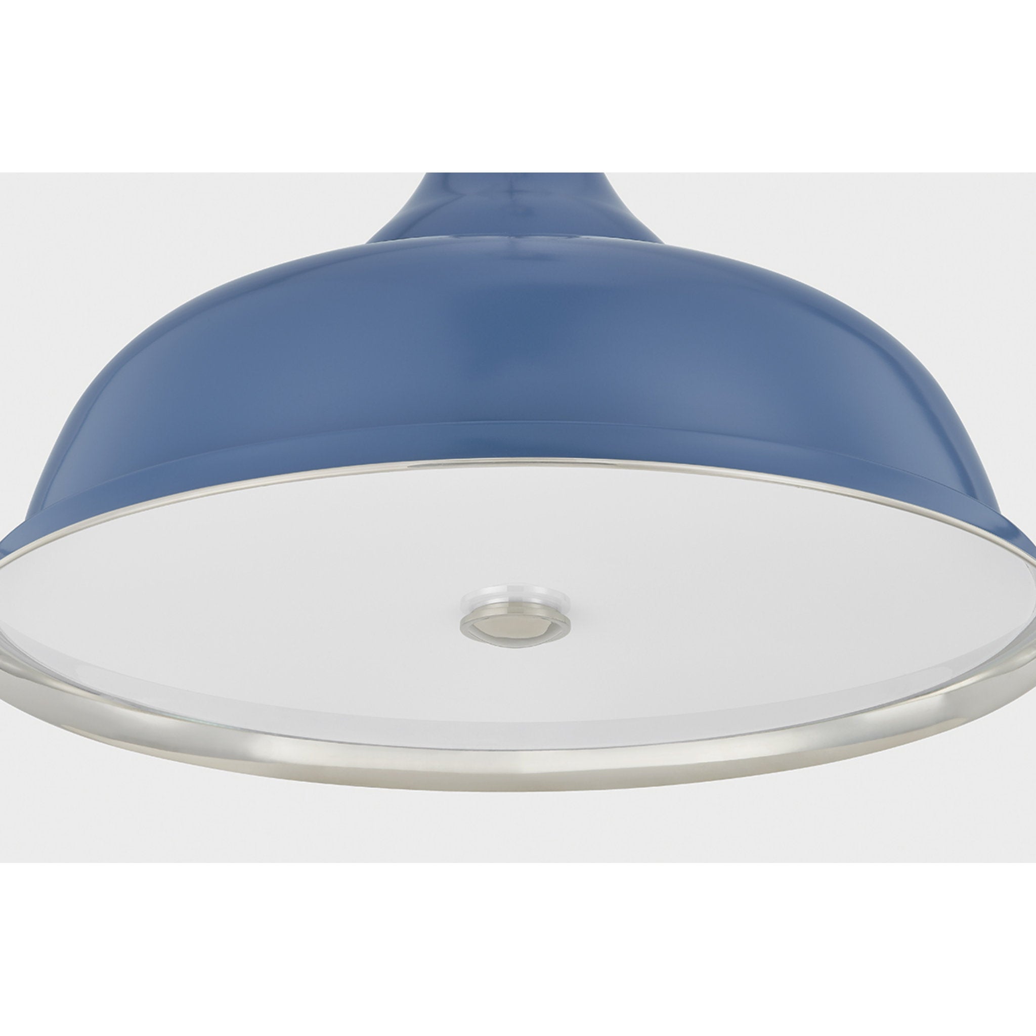 Painted No. 1 4-Light Pendant in Polished Nickel by Mark D. Sikes 23.5W x 18.75H (Soft French Blue)