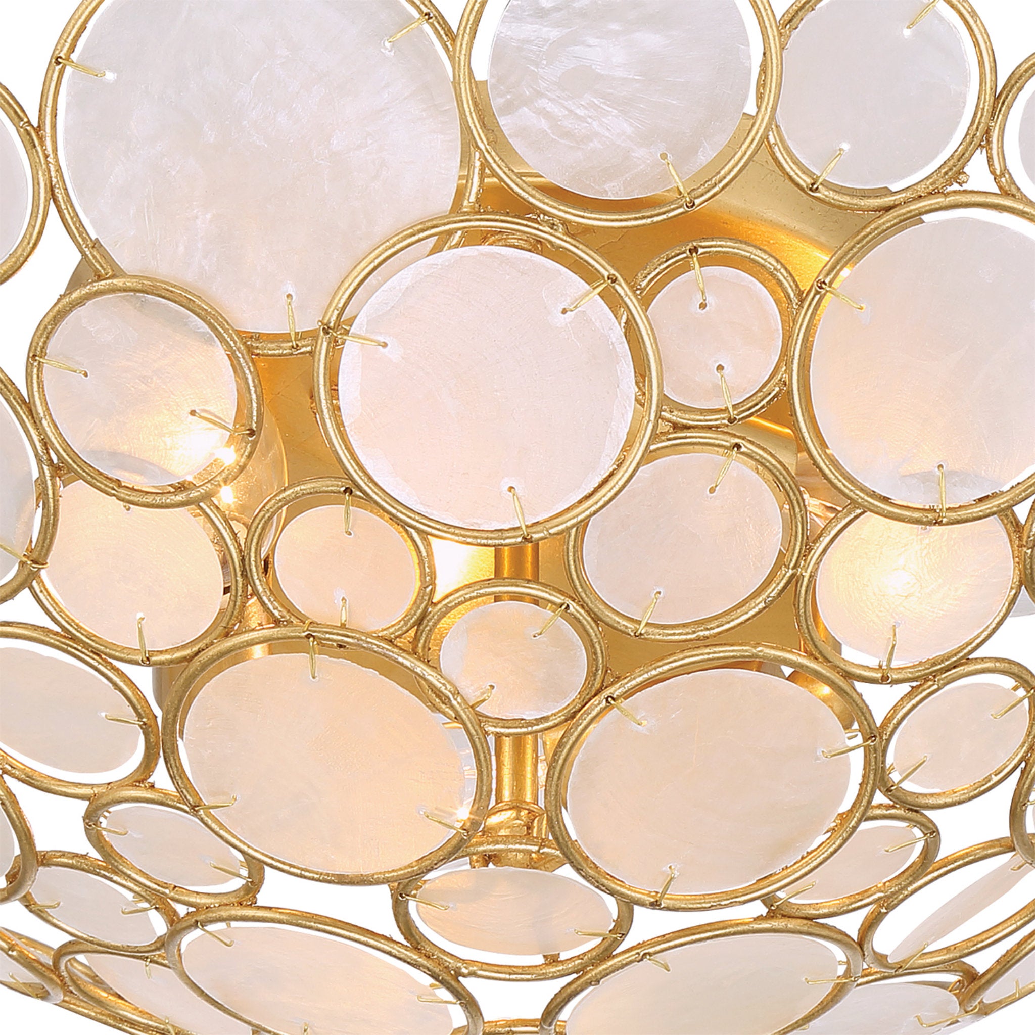 Palla 16'' Antique Gold Semi Flush Mount Gold 16"W x 5.75"H x 16"D