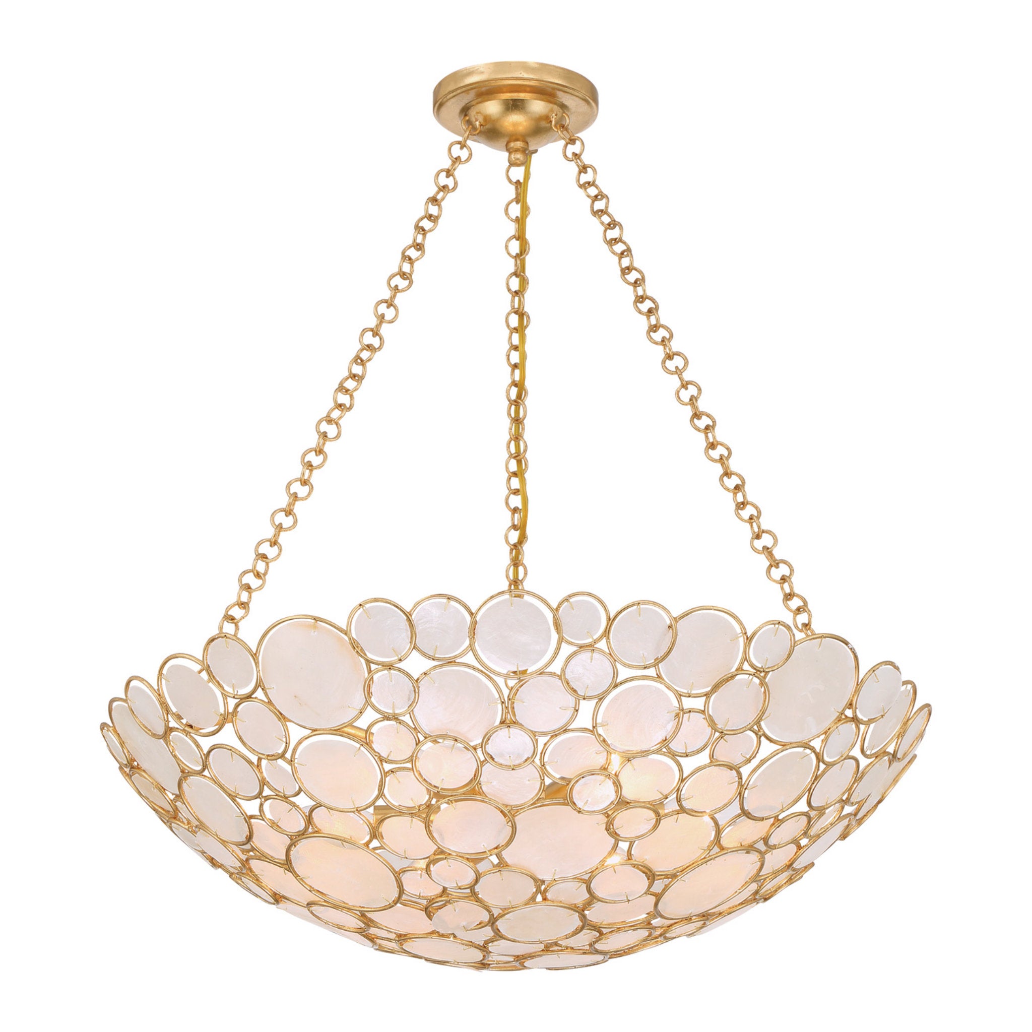 Palla 24.5'' Antique Gold Chandelier Gold 24.5"W x 6.75"H x 24.5"D