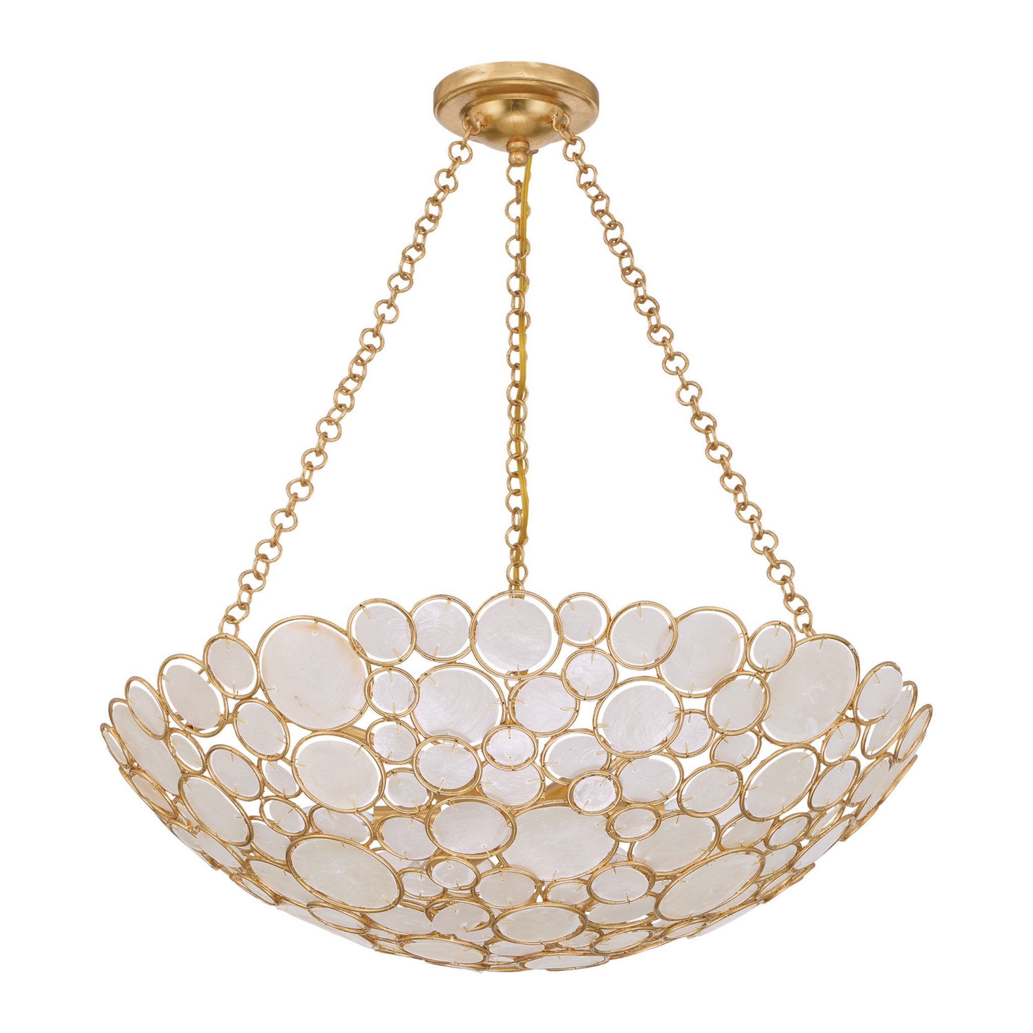 Palla 24.5'' Antique Gold Chandelier Gold 24.5"W x 6.75"H x 24.5"D