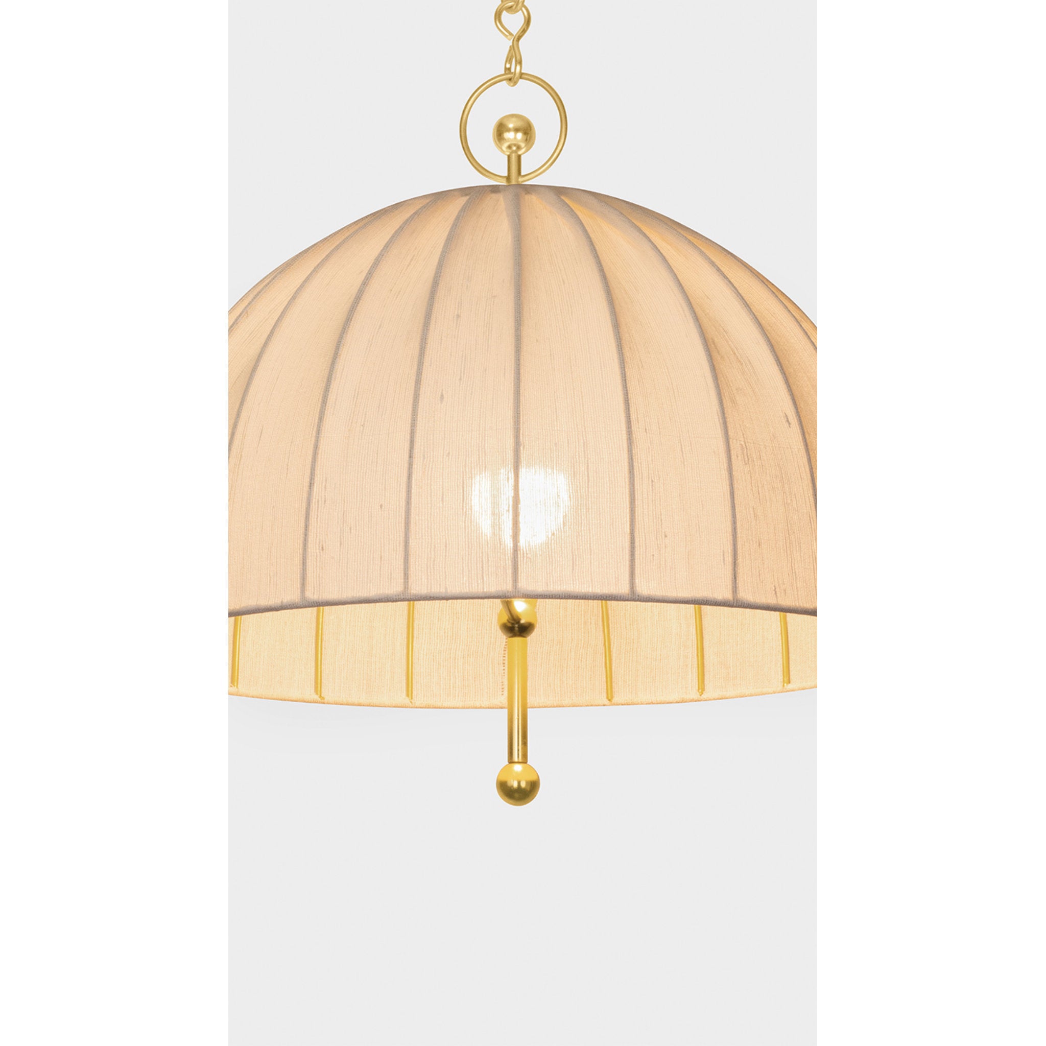 Palmetto 1-Light Pendant in Aged Brass by Cortney Bishop 20W x 18.5H