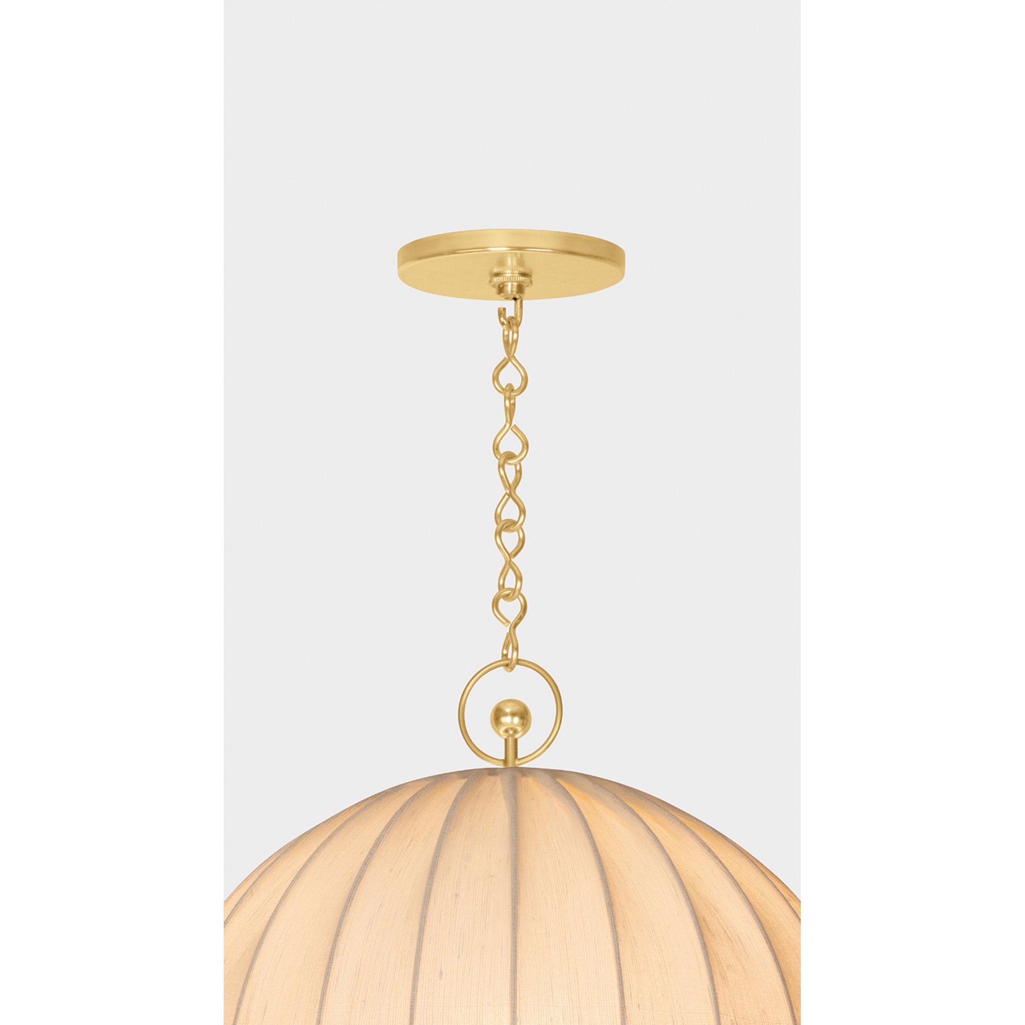 Palmetto 1-Light Pendant in Aged Brass by Cortney Bishop 20W x 18.5H