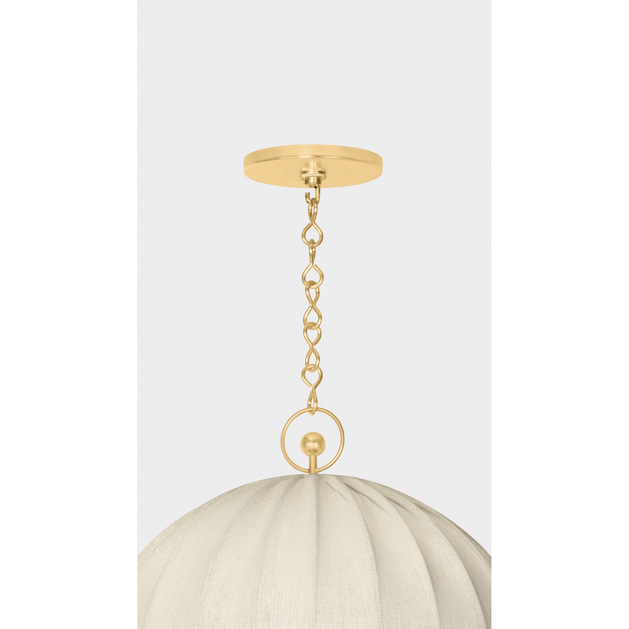 Palmetto 1-Light Pendant in Aged Brass by Cortney Bishop 20W x 18.5H