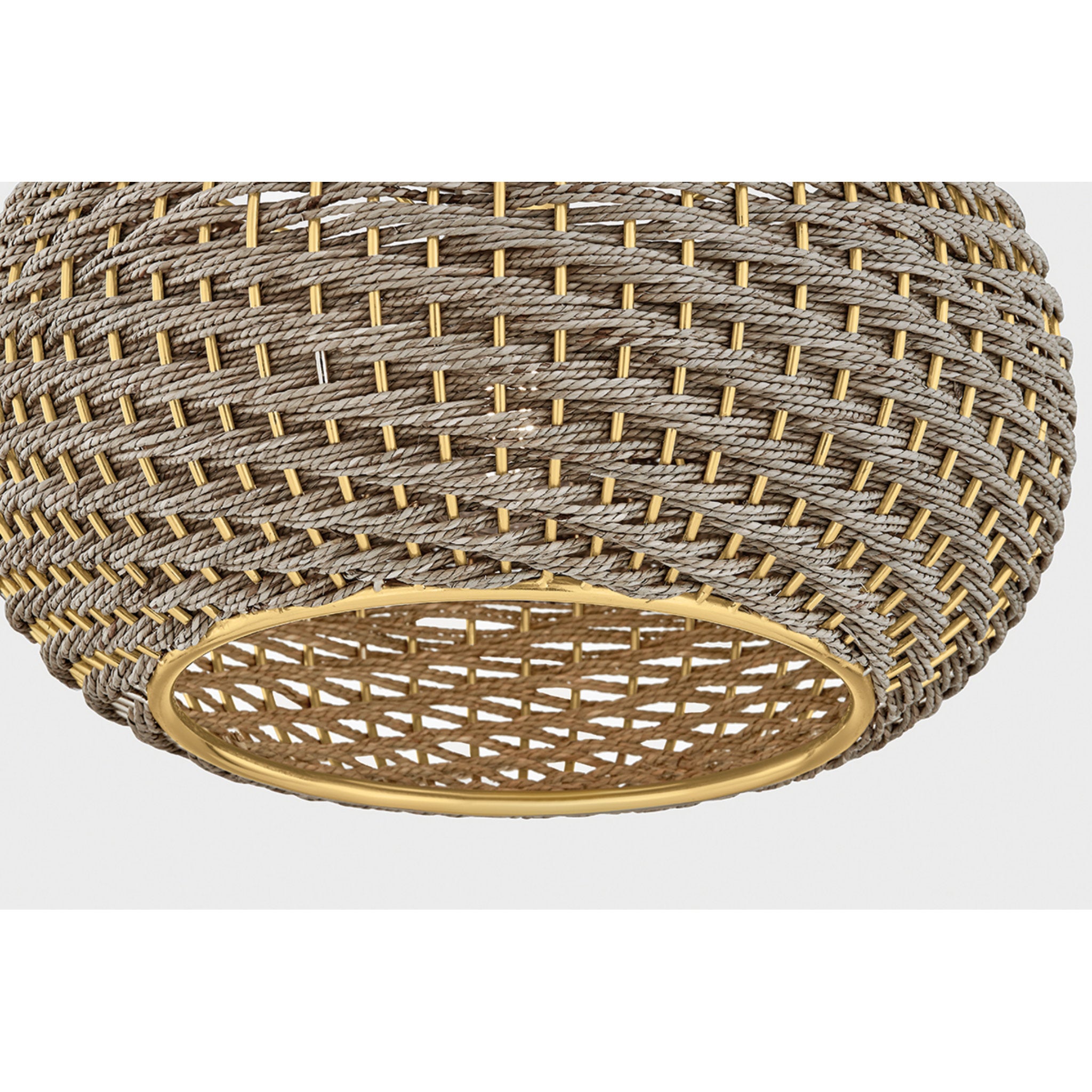 Penarth 1-Light Flush Mount in Aged Brass 16W x 9.75H