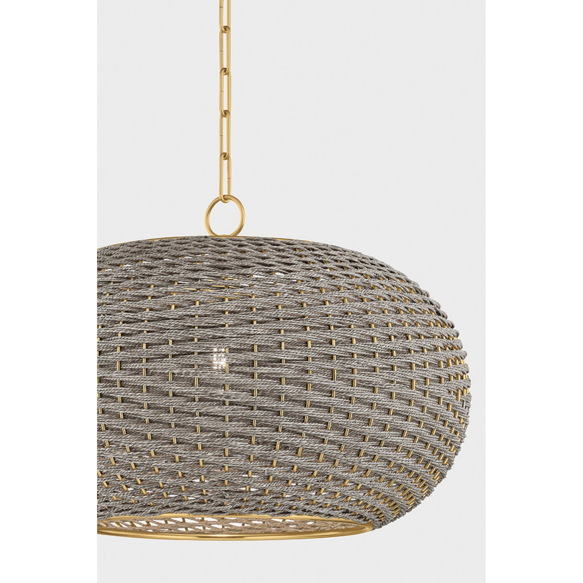 Penarth 1-Light Pendant in Aged Brass 24W x 16.5H