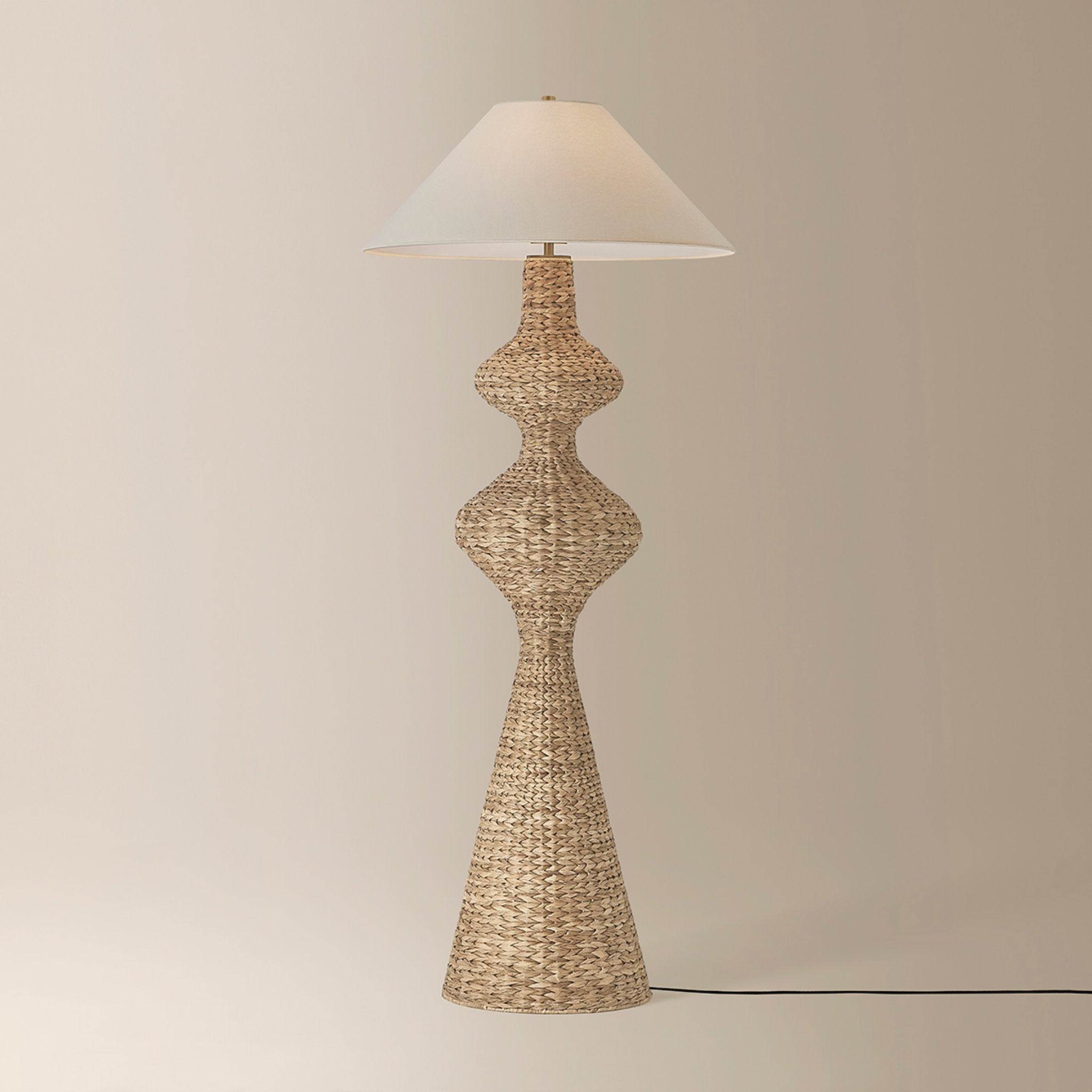 Walter 1-Light Floor Lamp in Patina Brass 28W x 67.5H
