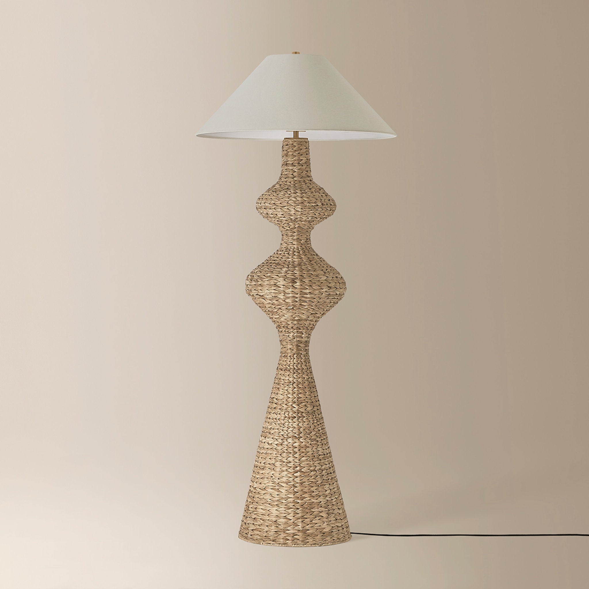 Walter 1-Light Floor Lamp in Patina Brass 28W x 67.5H