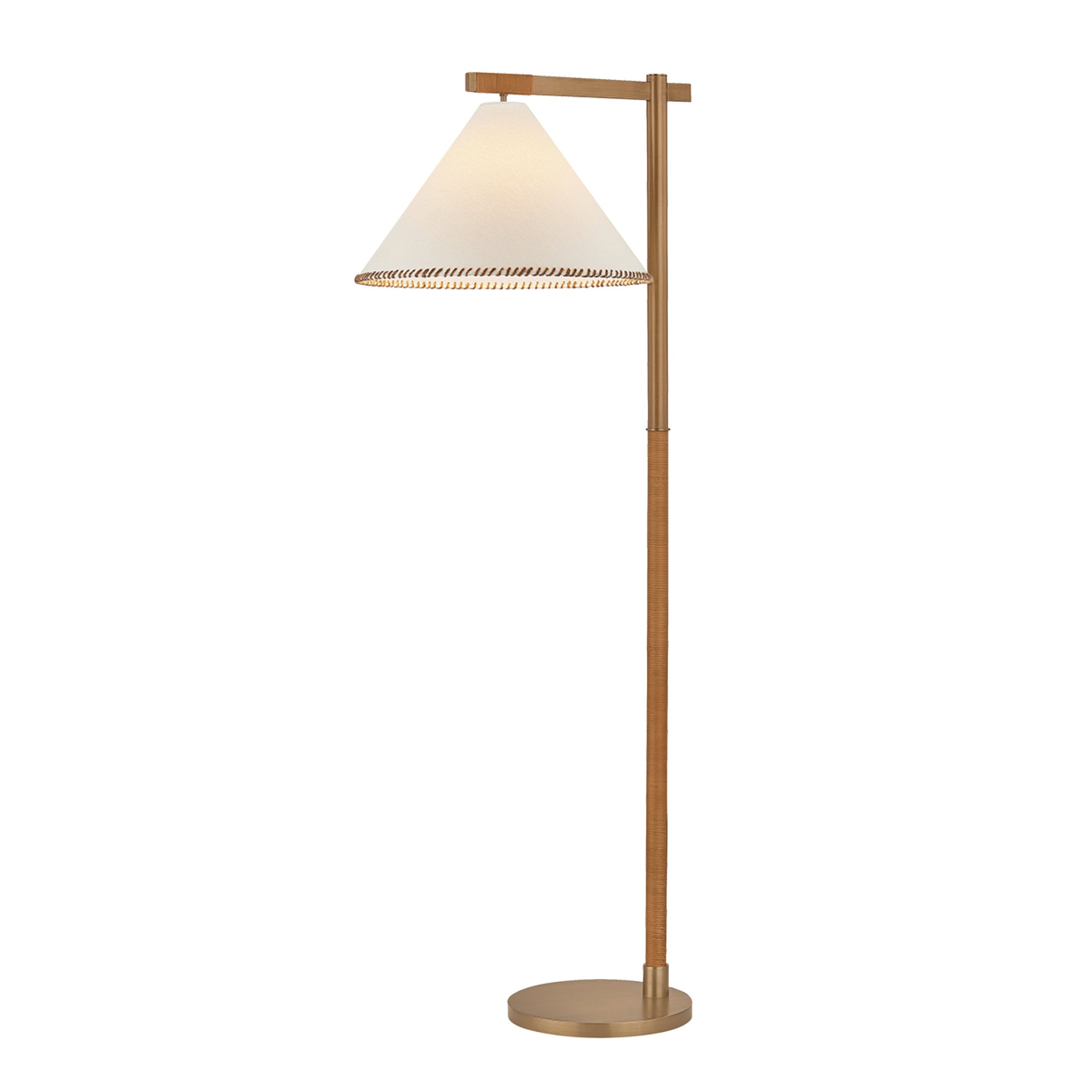Stoney 1-Light Floor Lamp in Patina Brass 22W x 59.75H