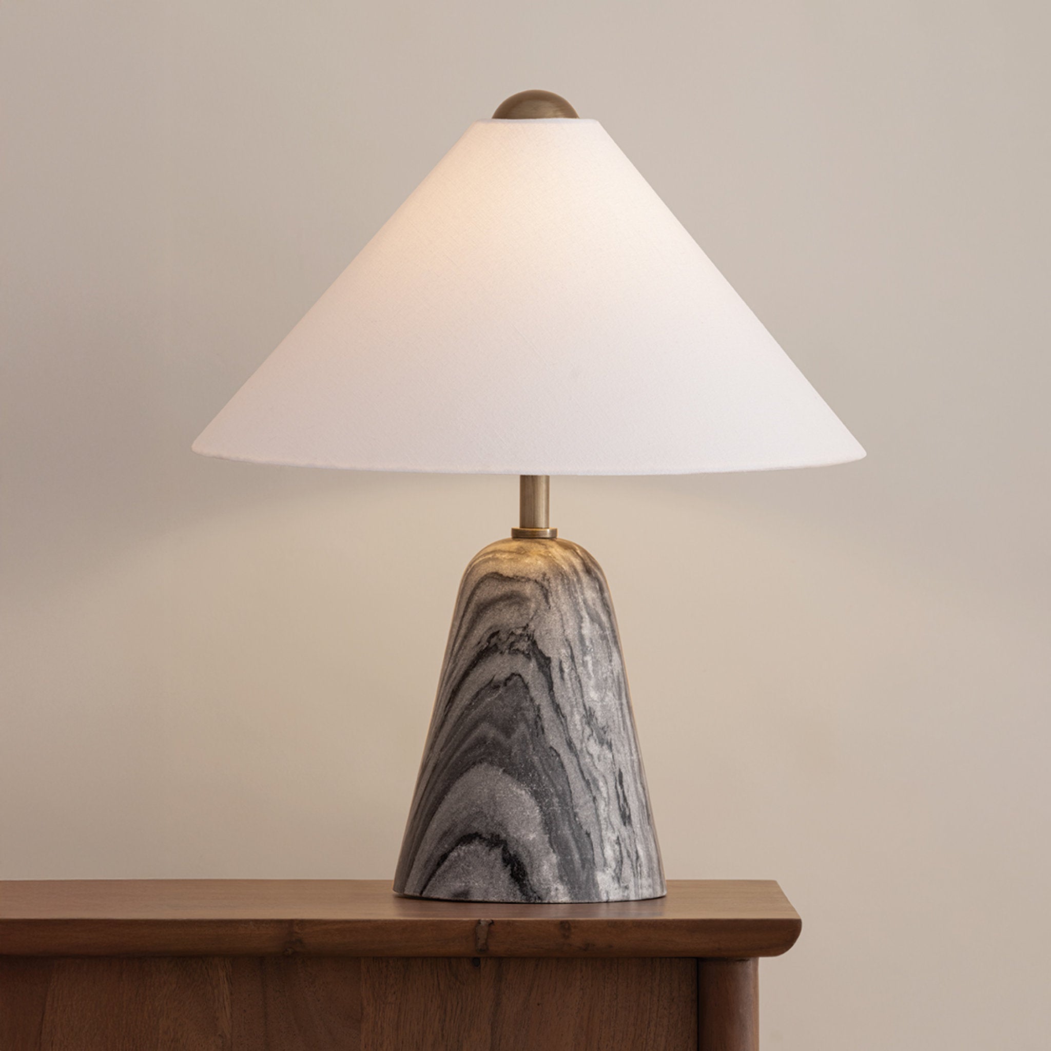 Millbrae 1-Light Table Lamp in Patina Brass 17W x 19.25H