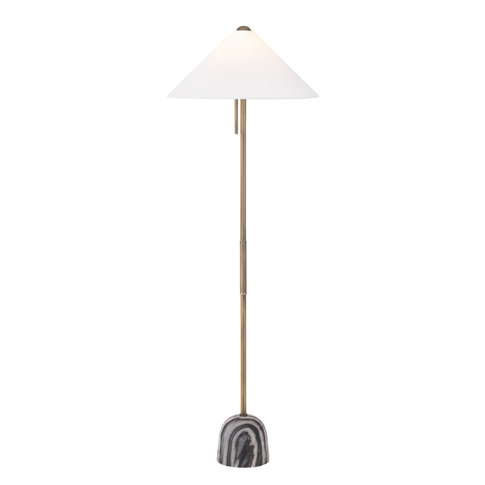 Millbrae 1-Light Floor Lamp in Patina Brass 22W x 64.25H
