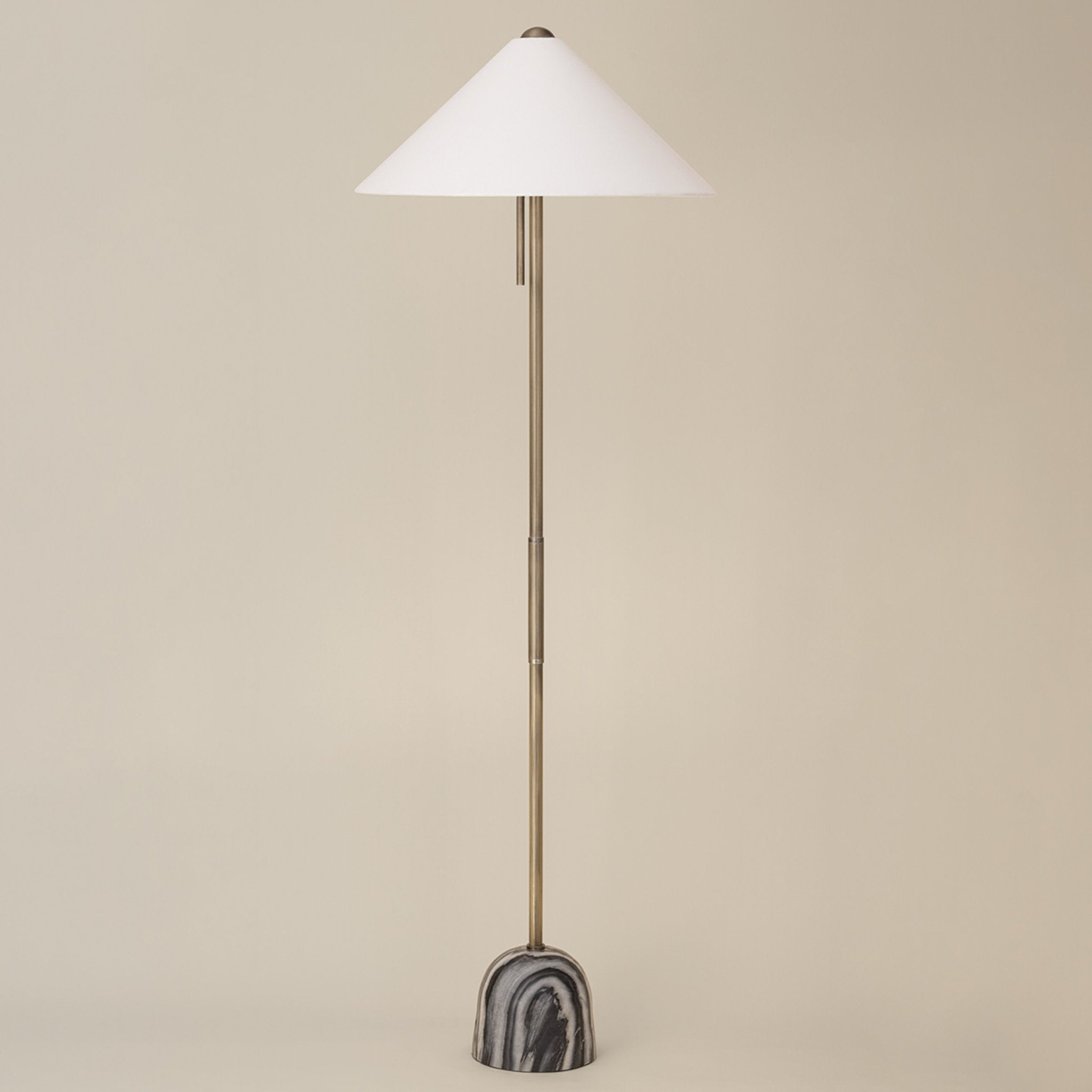 Millbrae 1-Light Floor Lamp in Patina Brass 22W x 64.25H