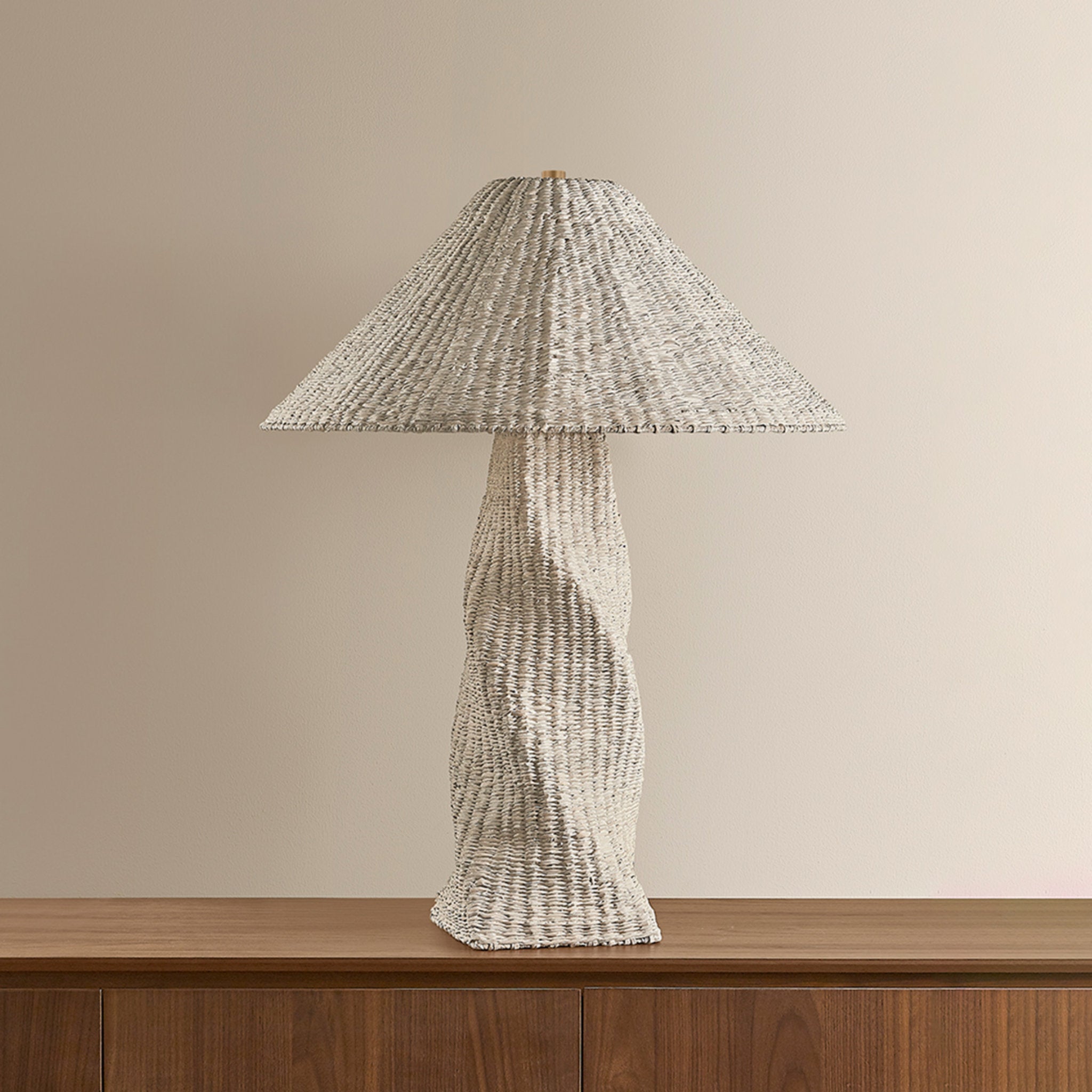 Zaire 1-Light Table Lamp in Patina Brass 24W x 31.5H