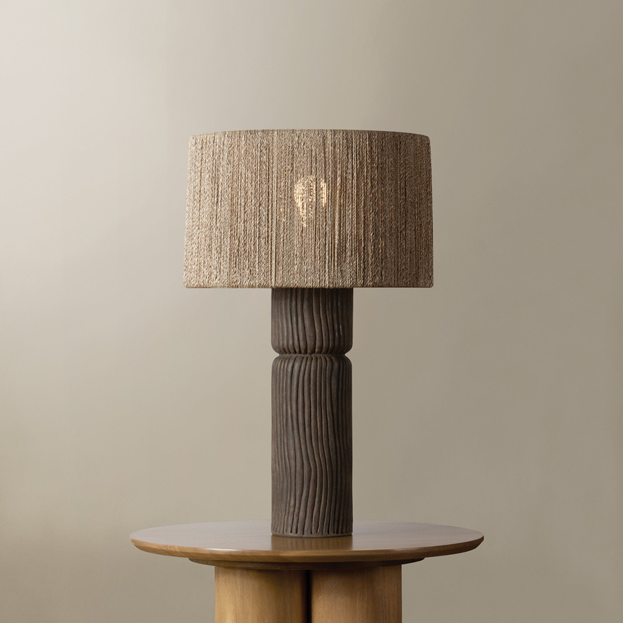 Folk 1-Light Table Lamp in Patina Brass by Lauren Liess 17W x 27.25H