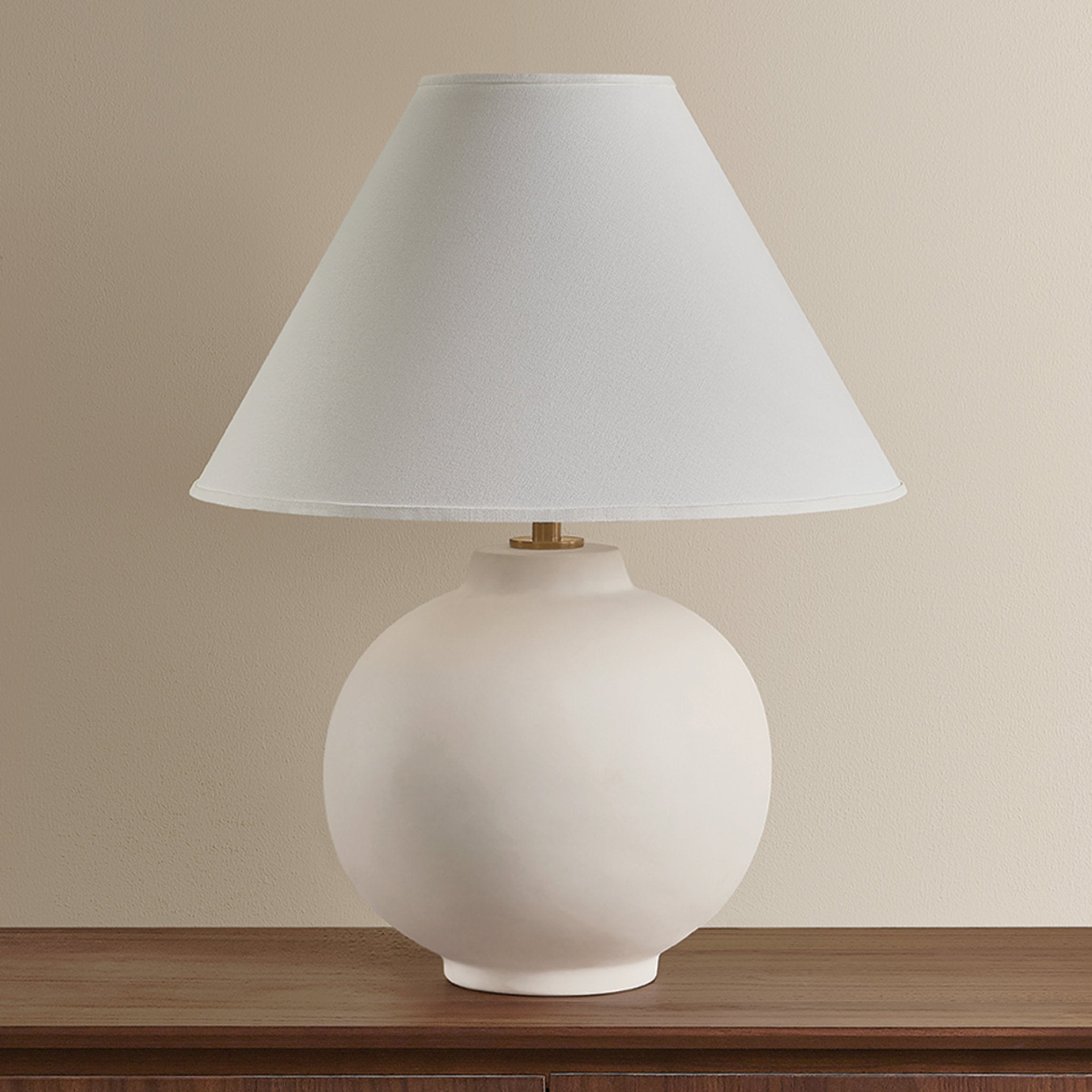 Schubert 1-Light Table Lamp in Patina Brass 18.5W x 23H