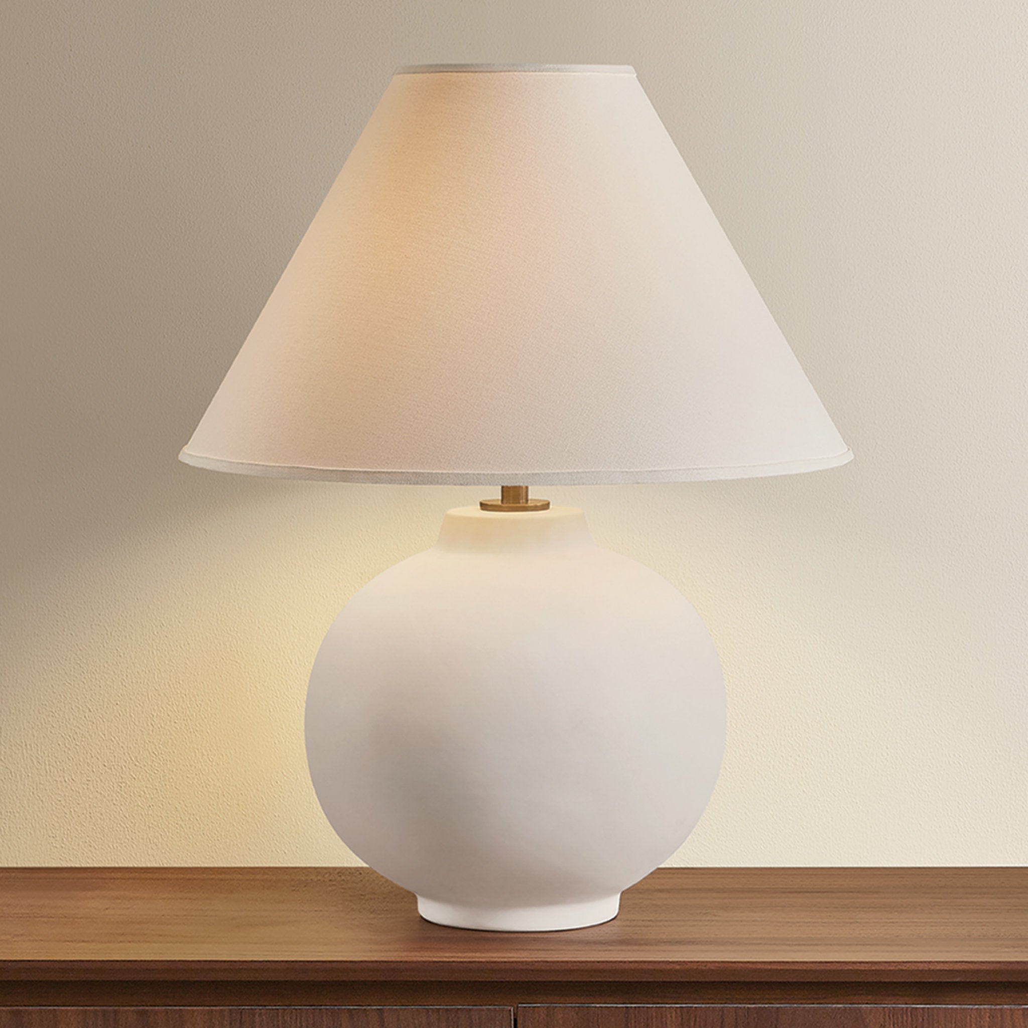 Schubert 1-Light Table Lamp in Patina Brass 18.5W x 23H