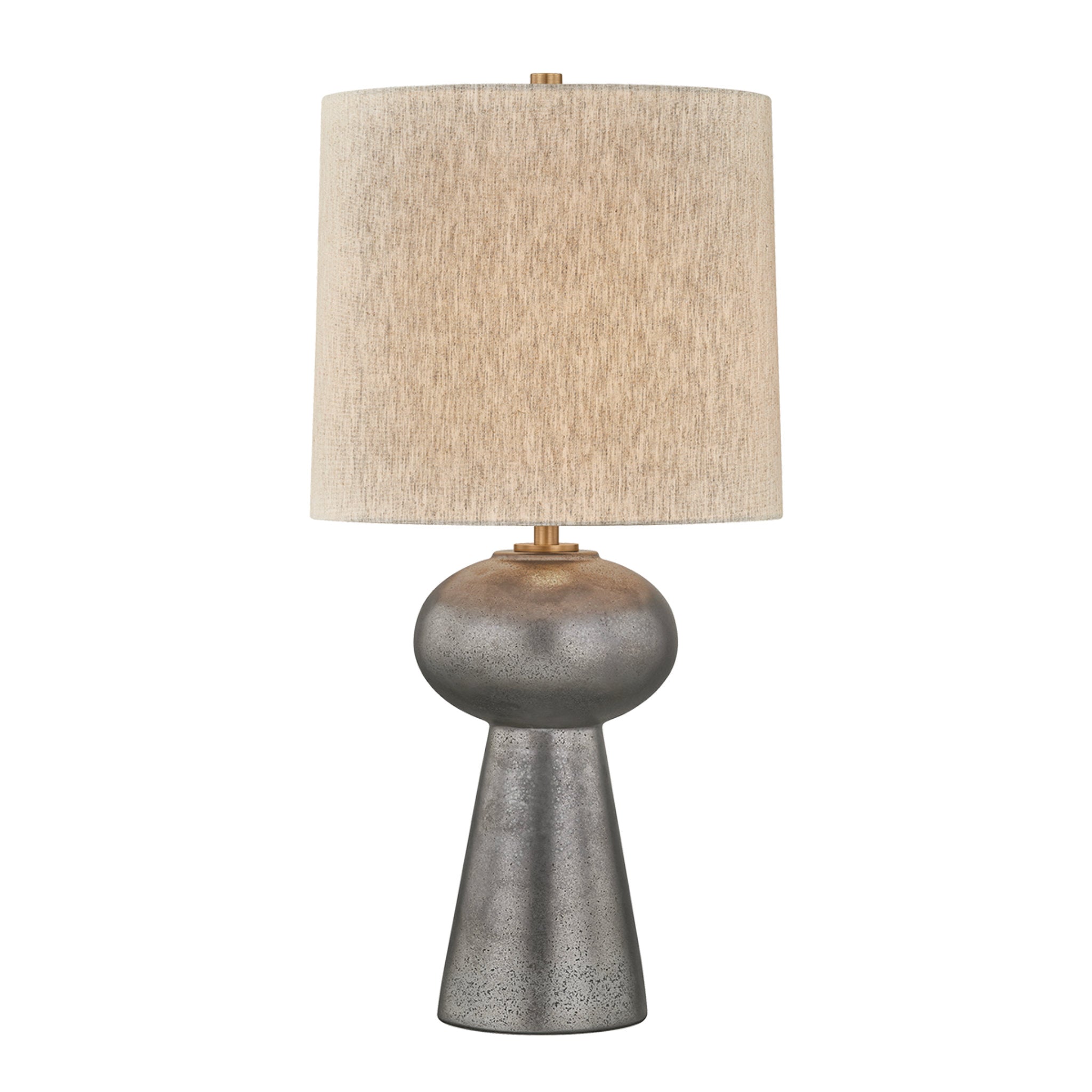McAlpine 1-Light Table Lamp in Patina Brass 14W x 27.5H