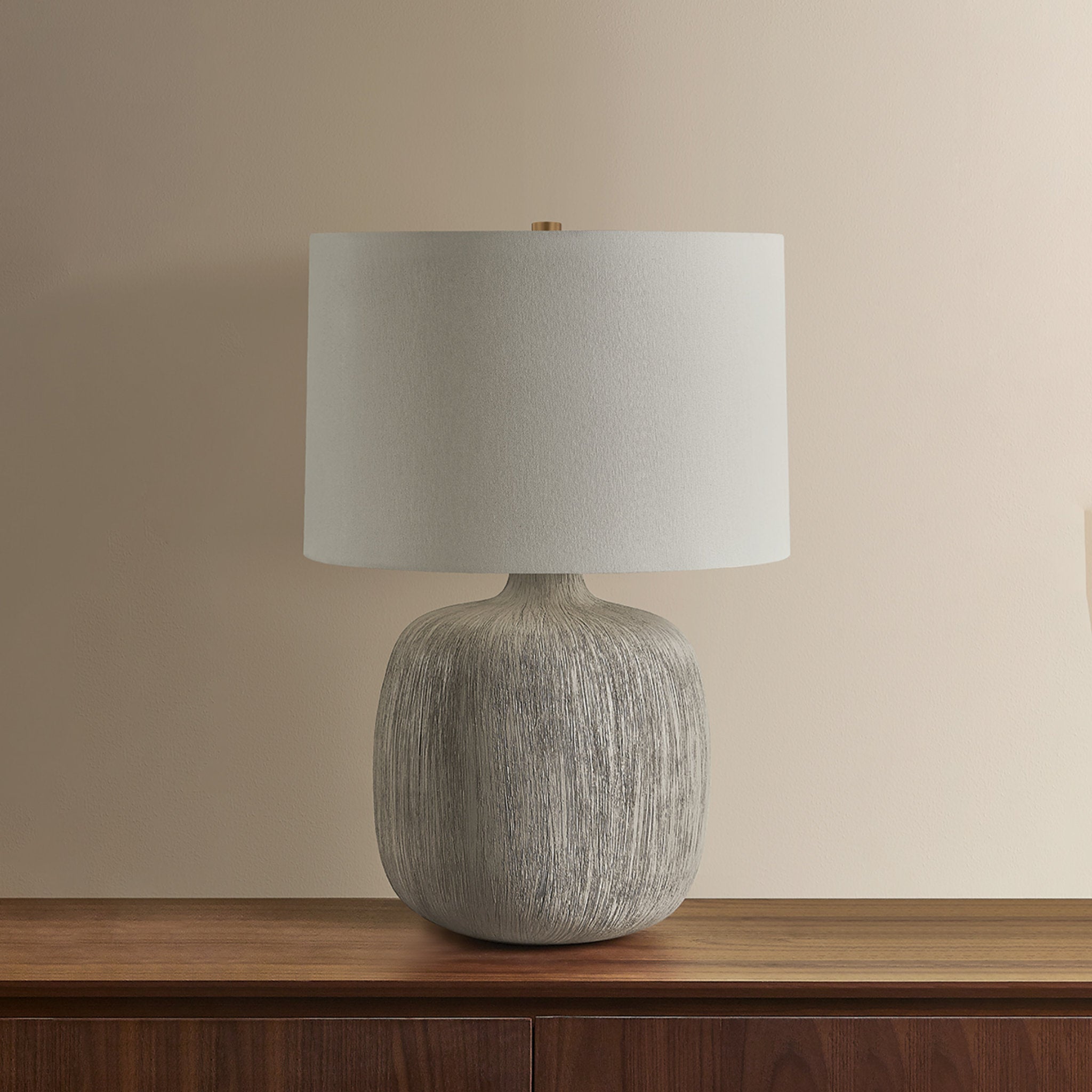 Keagan 1-Light Table Lamp in Patina Brass 16.75W x 24H