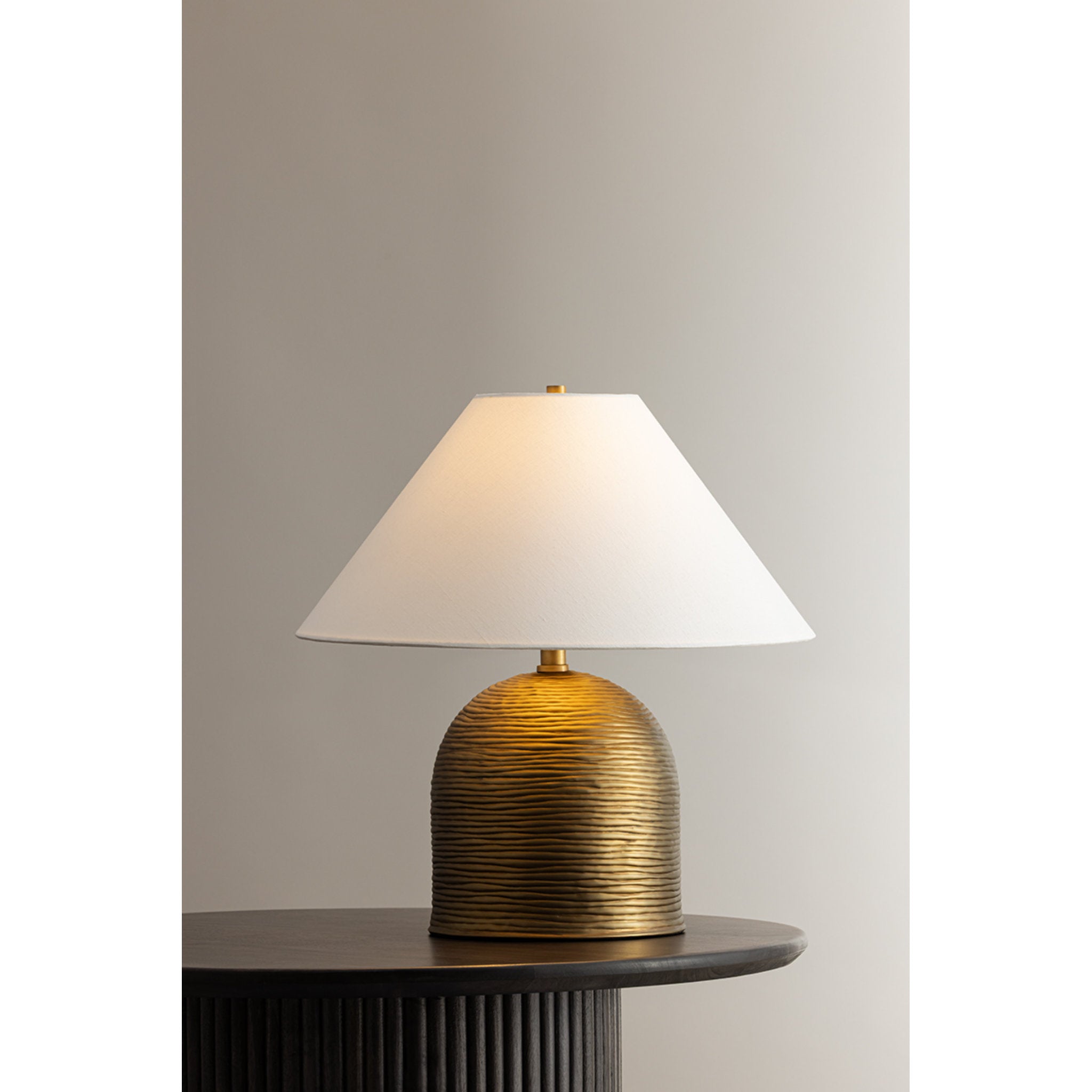 Arvin 1-Light Table Lamp in Patina Brass 19W x 20H
