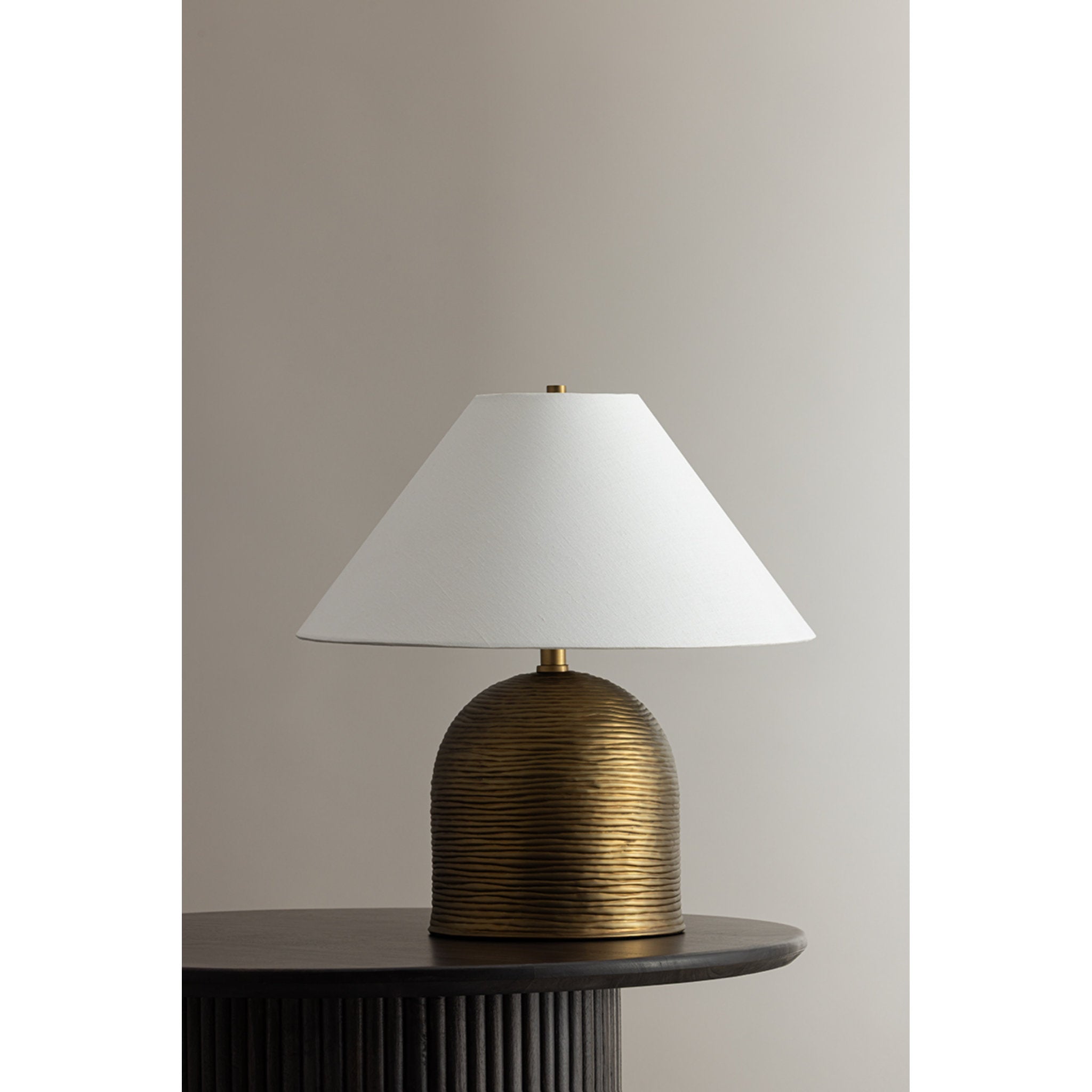 Arvin 1-Light Table Lamp in Patina Brass 19W x 20H