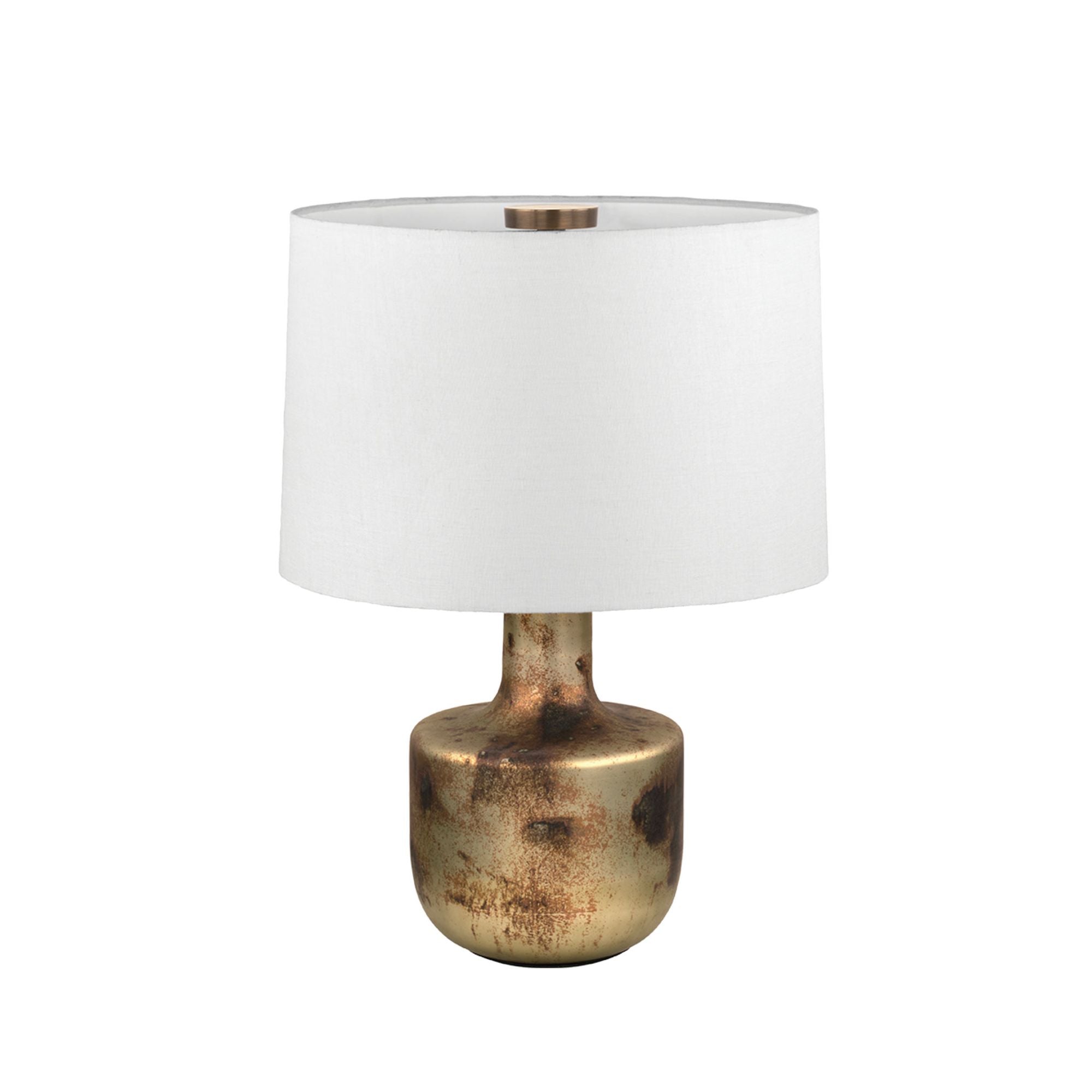 Terron 1-Light Table Lamp in Patina Brass 18W x 27.5H