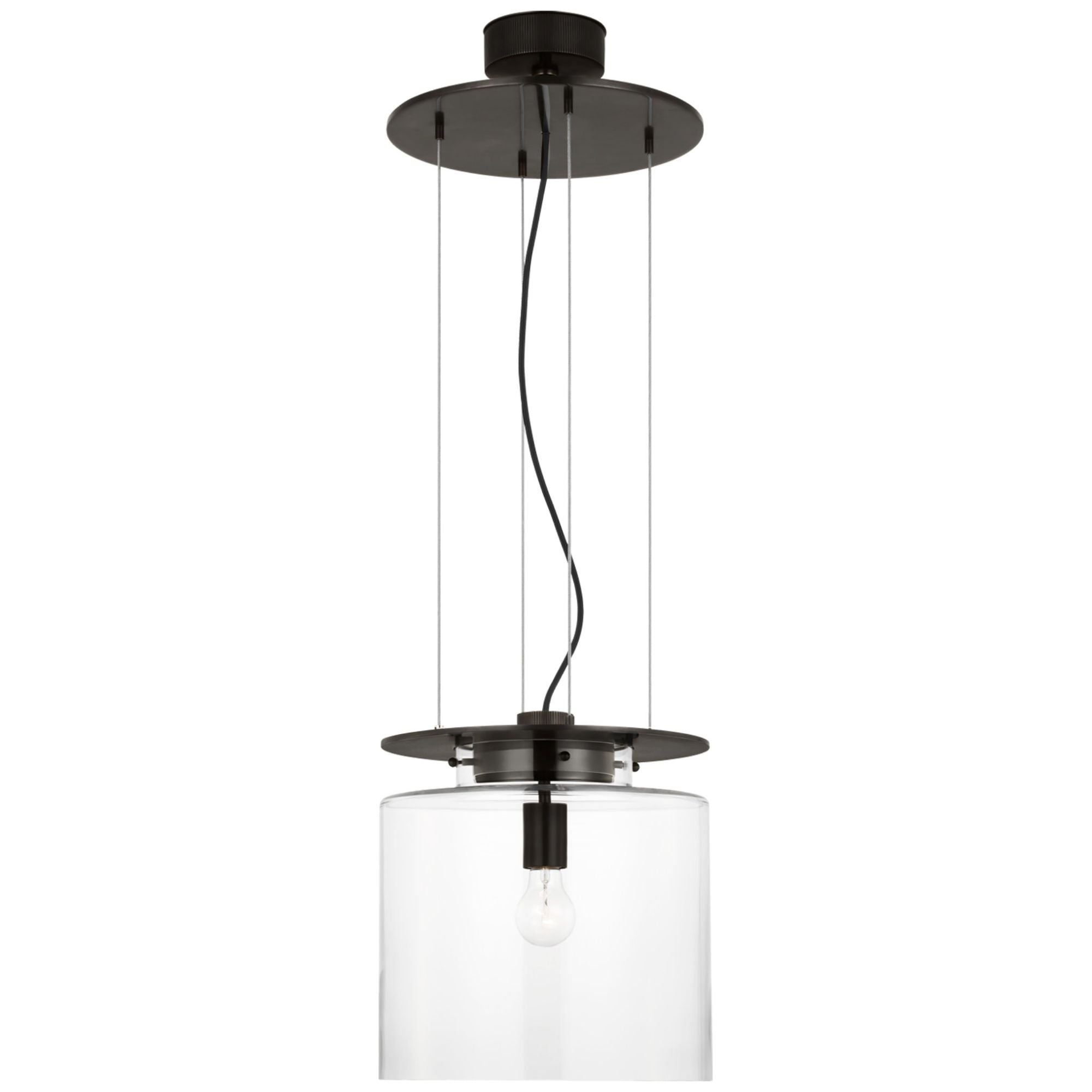 Ray Booth Elias 13" Floating Pendant  in Bronze with Clear Glass Ceiling Light W13"