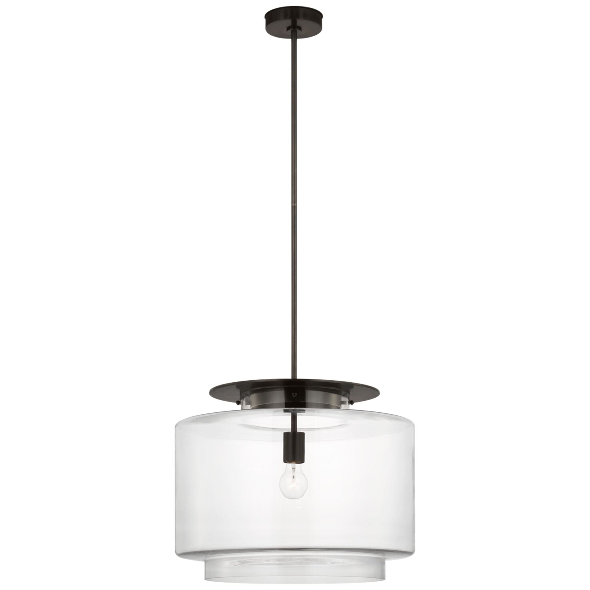 Ray Booth Elias 20" Pendant  in Bronze with Clear Glass Ceiling Light W20"