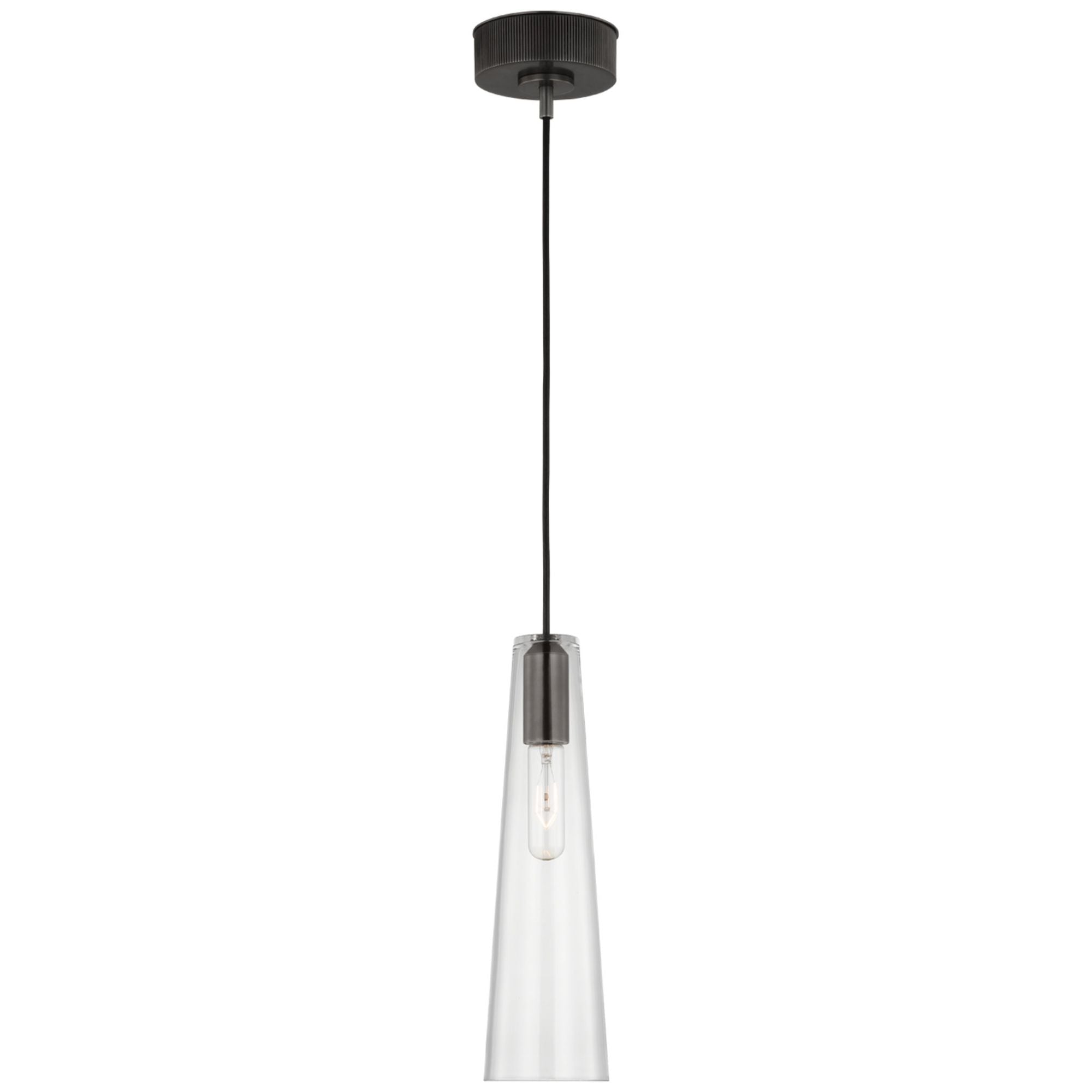 Ray Booth Osvaldo 4" Single  Pendant  in Bronze with Clear Glass Ceiling Light W4.25"
