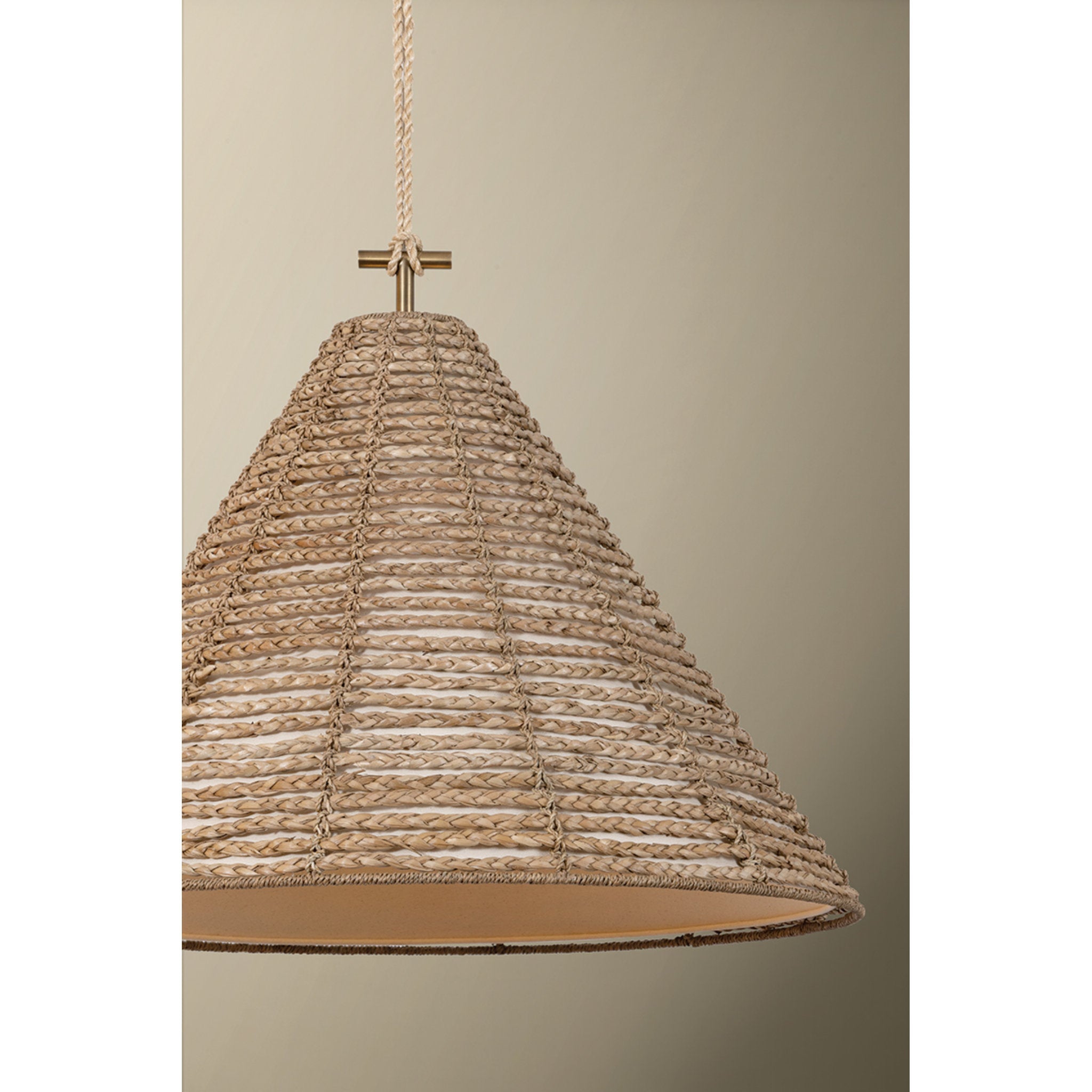 Redwood 1-Light Pendant in Patina Brass 30W x 22.25H