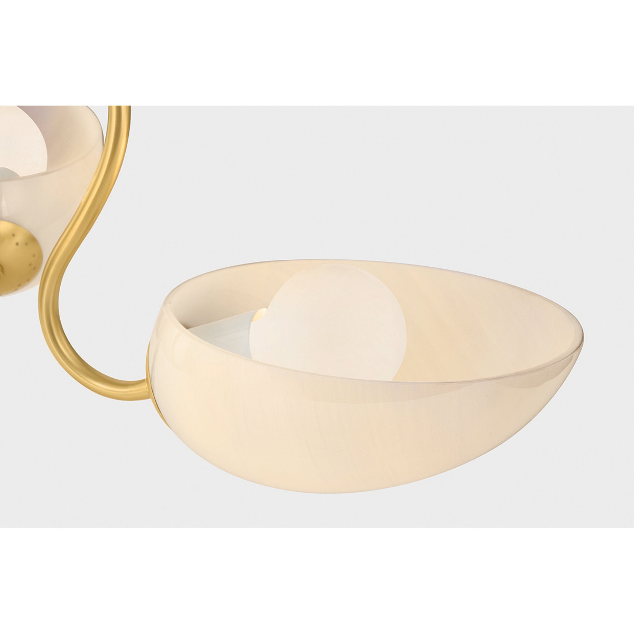 Reva 3-Light Semi Flush in Aged Brass 27.5W x 11.75H