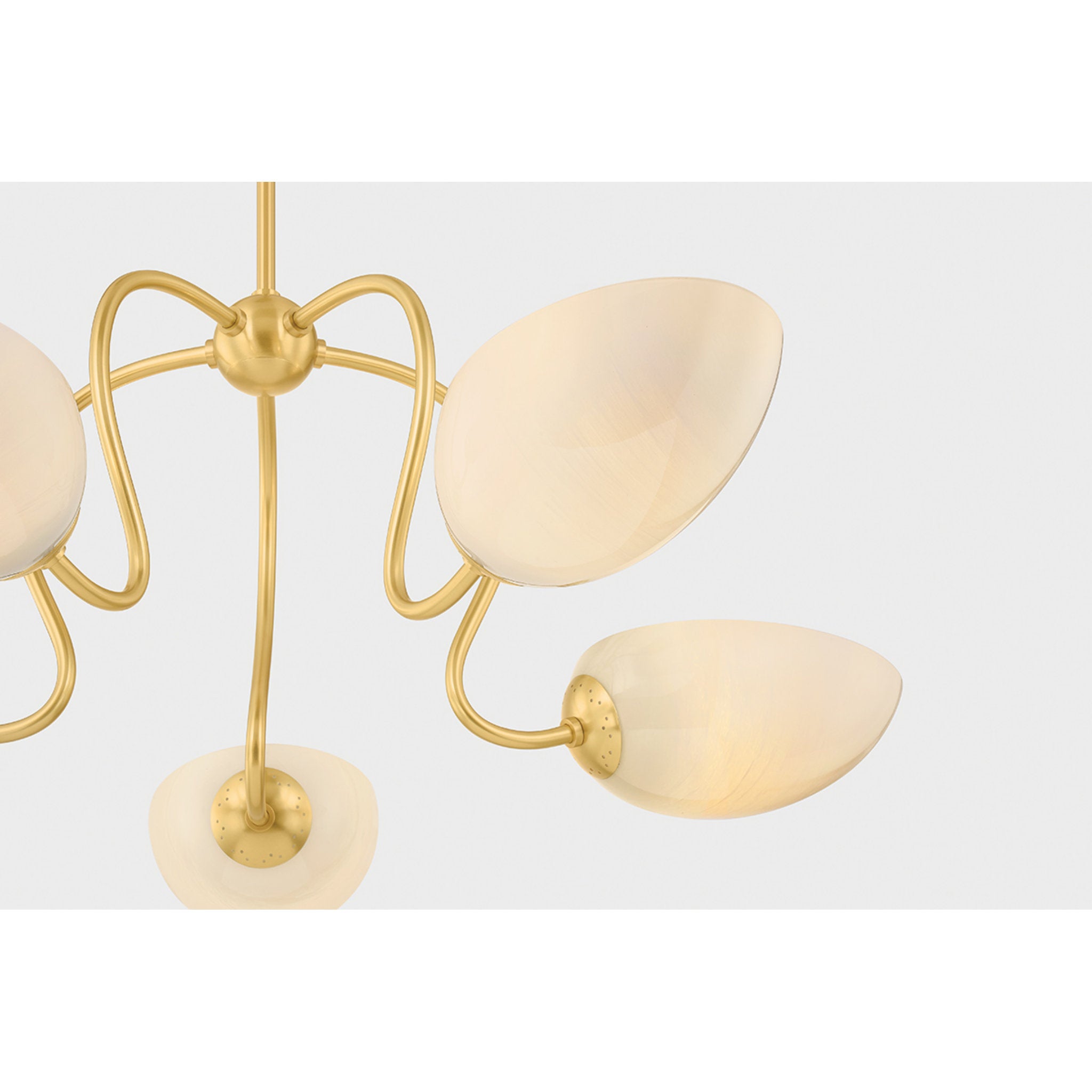 Reva 5-Light Chandelier in Aged Brass 34W x 13H
