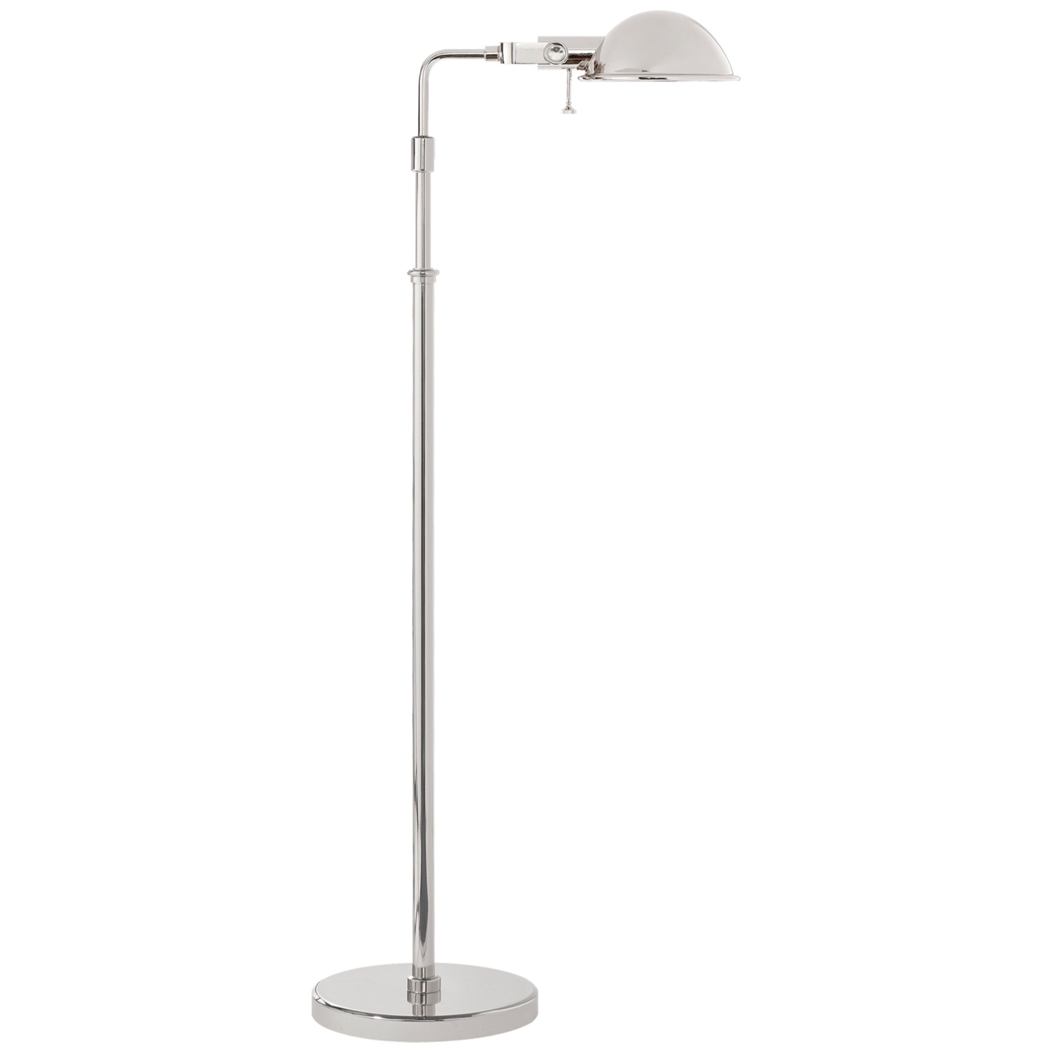 Ralph Lauren Fairfield Pharmacy Floor Lamp in Polished Nickel W10" x H41" - 56"