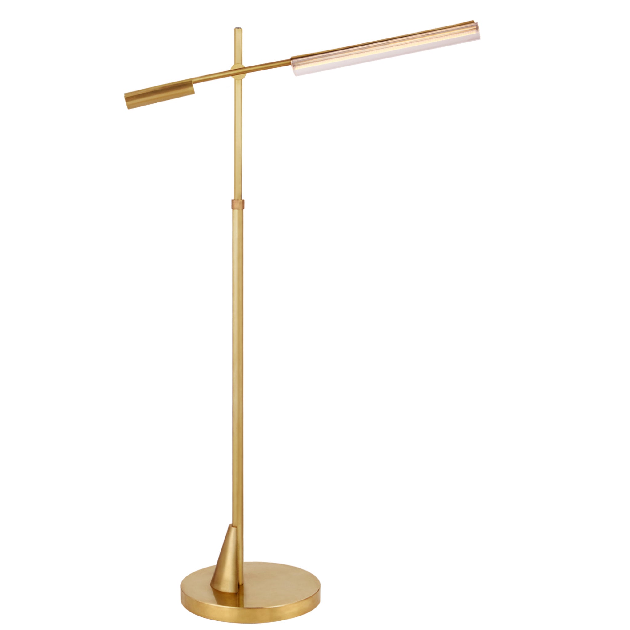 Ralph Lauren Daley Adjustable Floor Lamp in Natural Brass with Clear Acrylic W11" x H44.25" - 57.25"