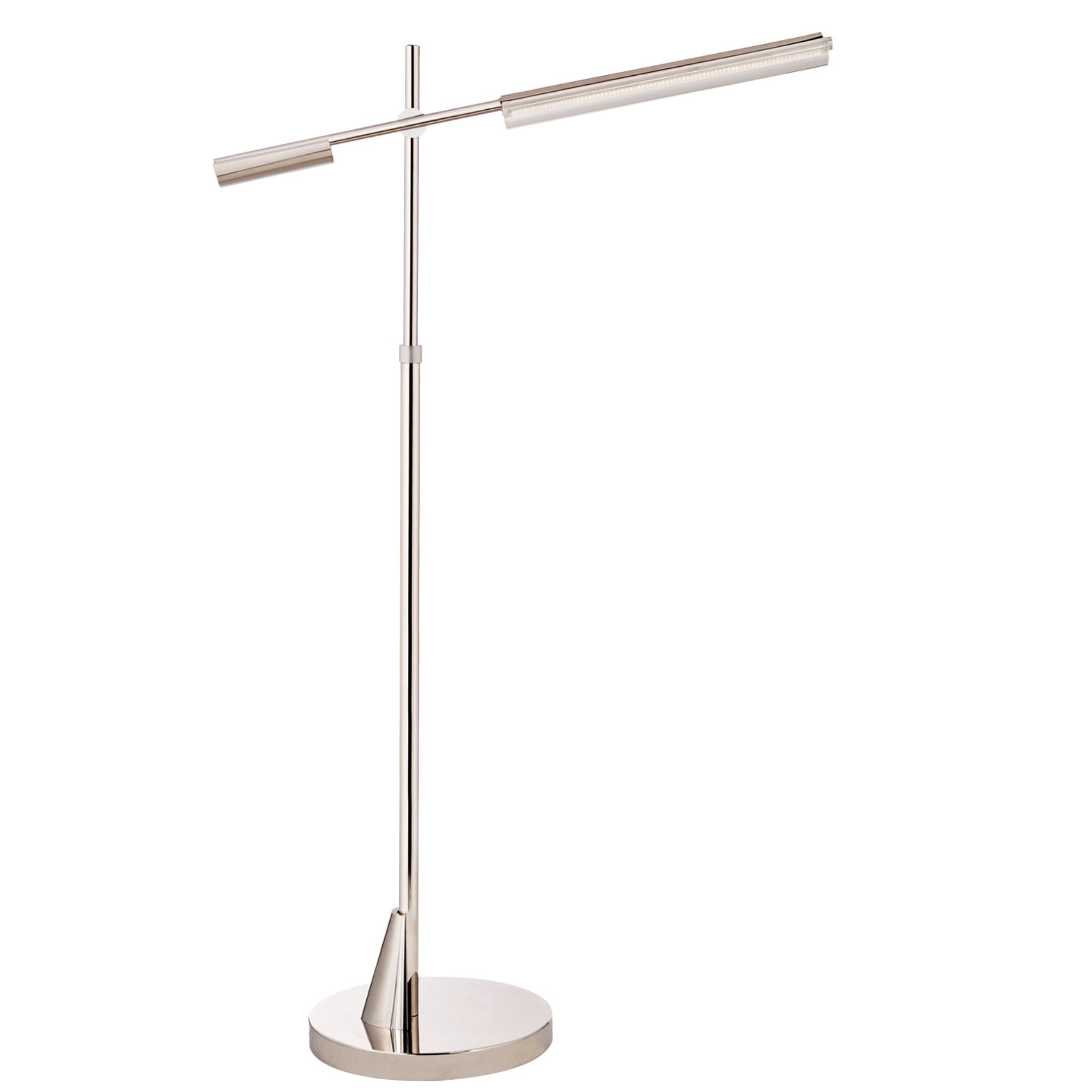 Ralph Lauren Daley Adjustable Floor Lamp in Polished Nickel with Clear Acrylic W11" x H44.25" - 57.25"