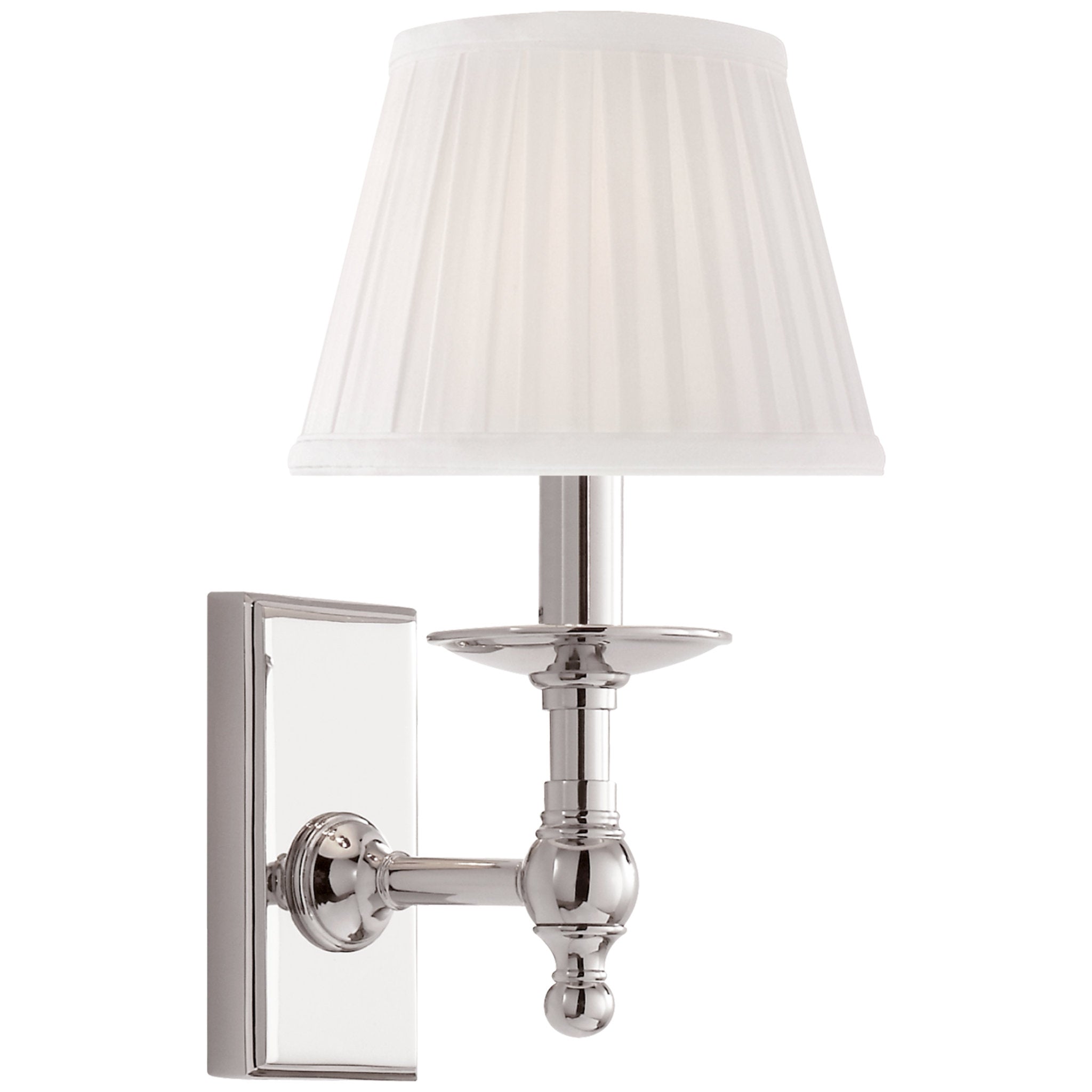 Ralph Lauren Payson Sconce in Polished Nickel with Silk Shade Wall Light W6" x H11"
