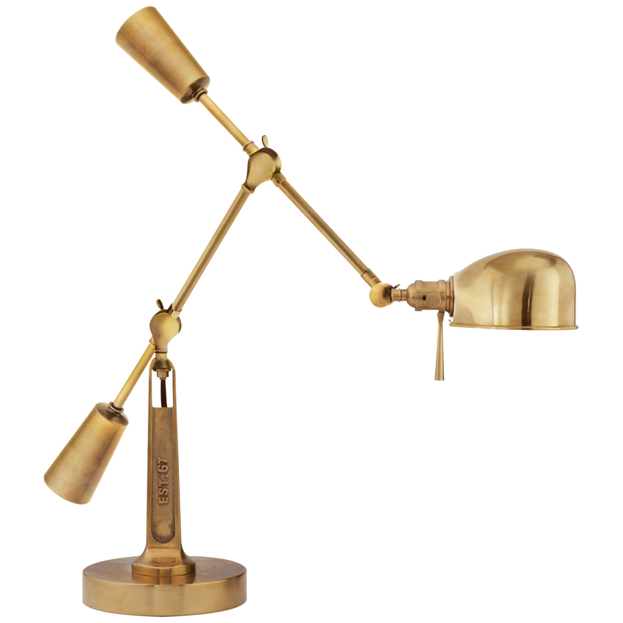 Ralph Lauren RL '67 Boom Arm Desk Lamp in Natural Brass Table Lamp W8" x H35"