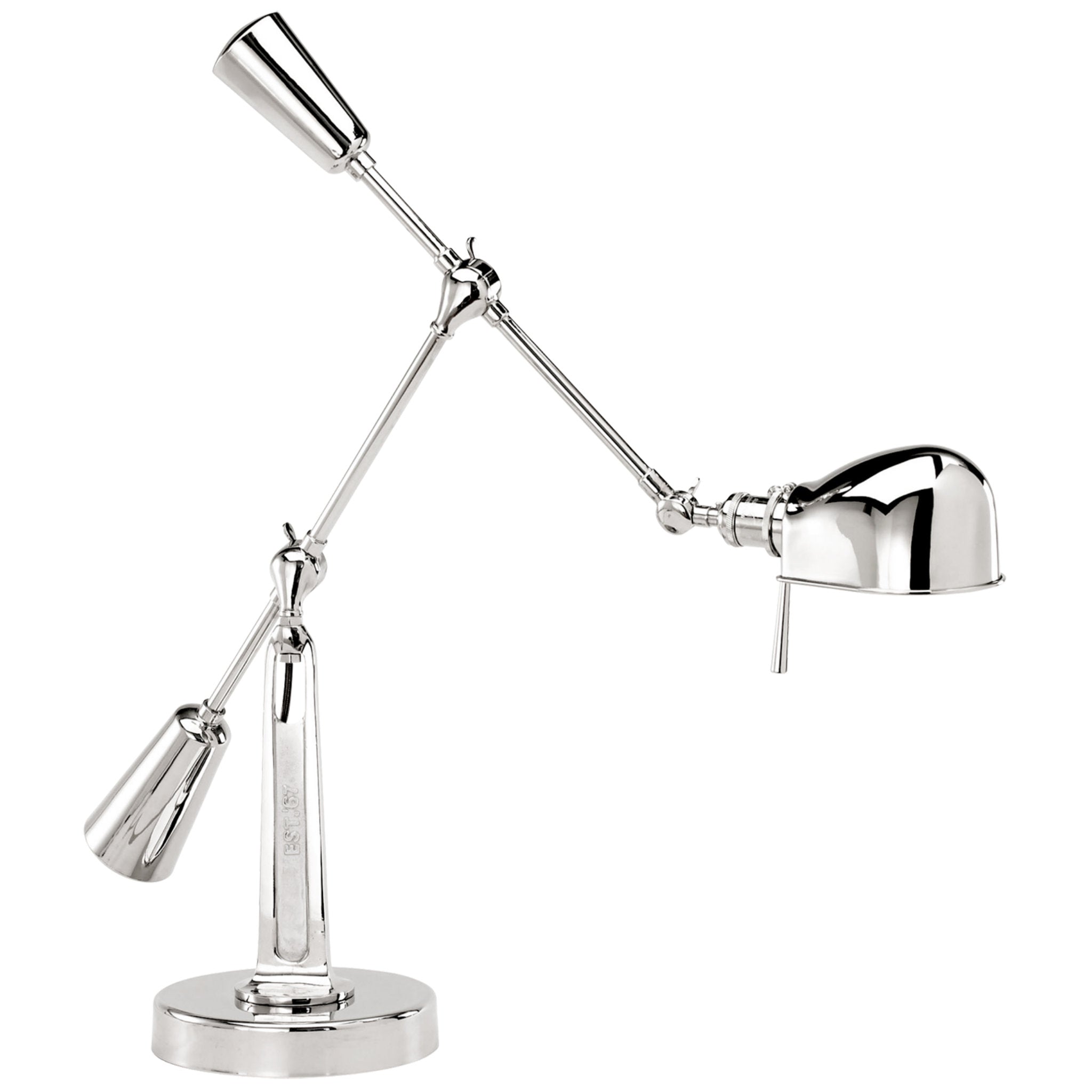 Ralph Lauren RL '67 Boom Arm Desk Lamp in Polished Nickel Table Lamp W8" x H35"