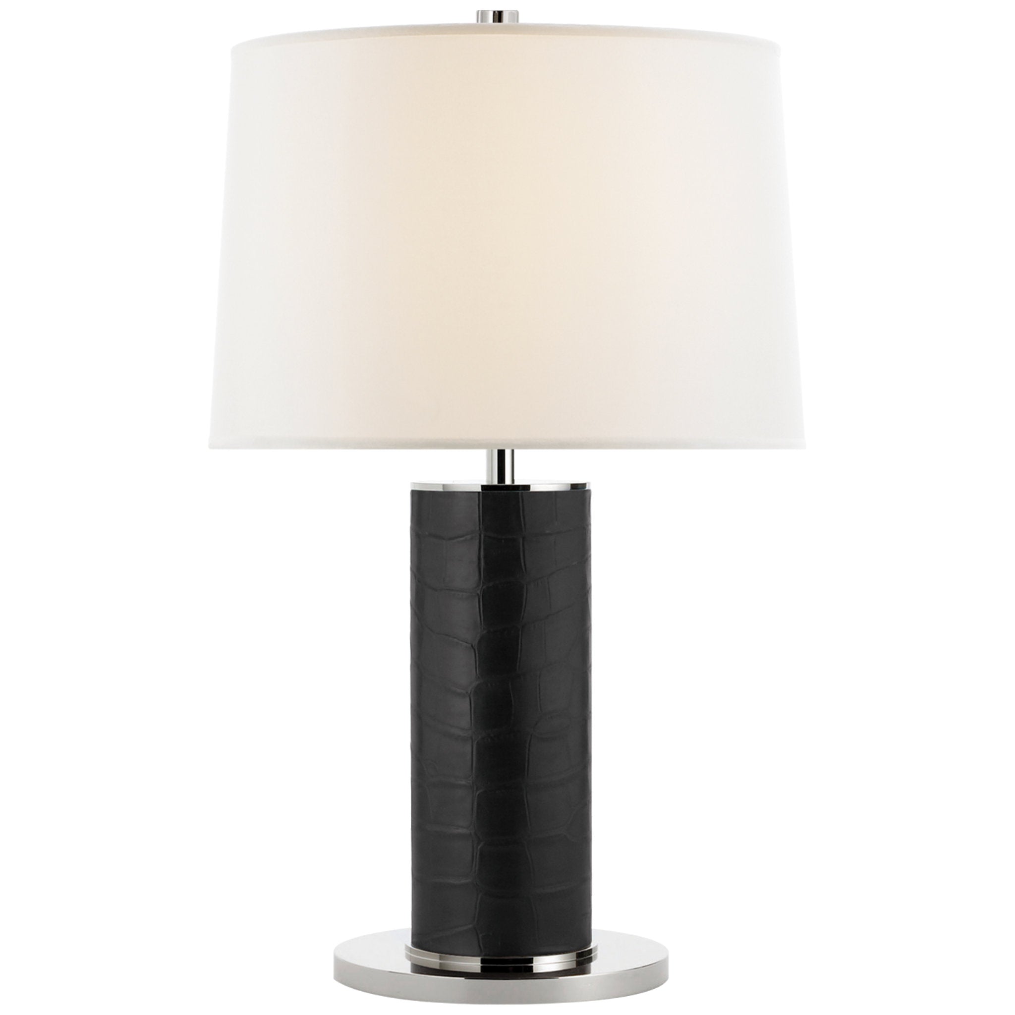 Ralph Lauren Beckford Table Lamp in Black Faux Croc with Linen Shade W15" x H24"