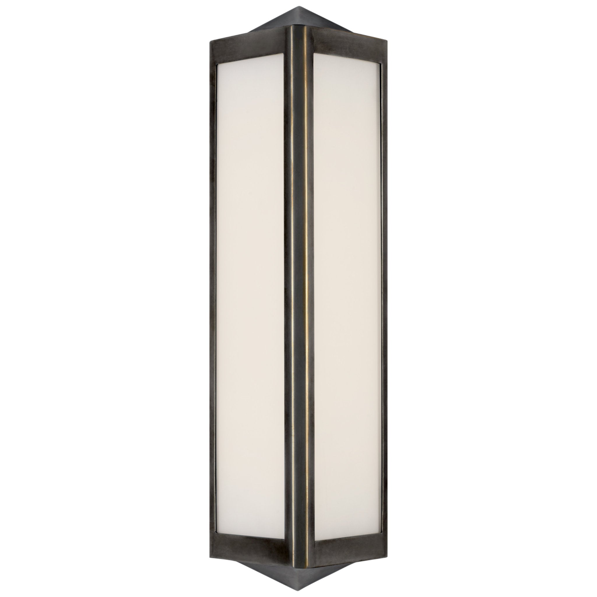 Ralph Lauren Geneva Small Sconce in Bronze with White Glass Wall Light W5" x H17"