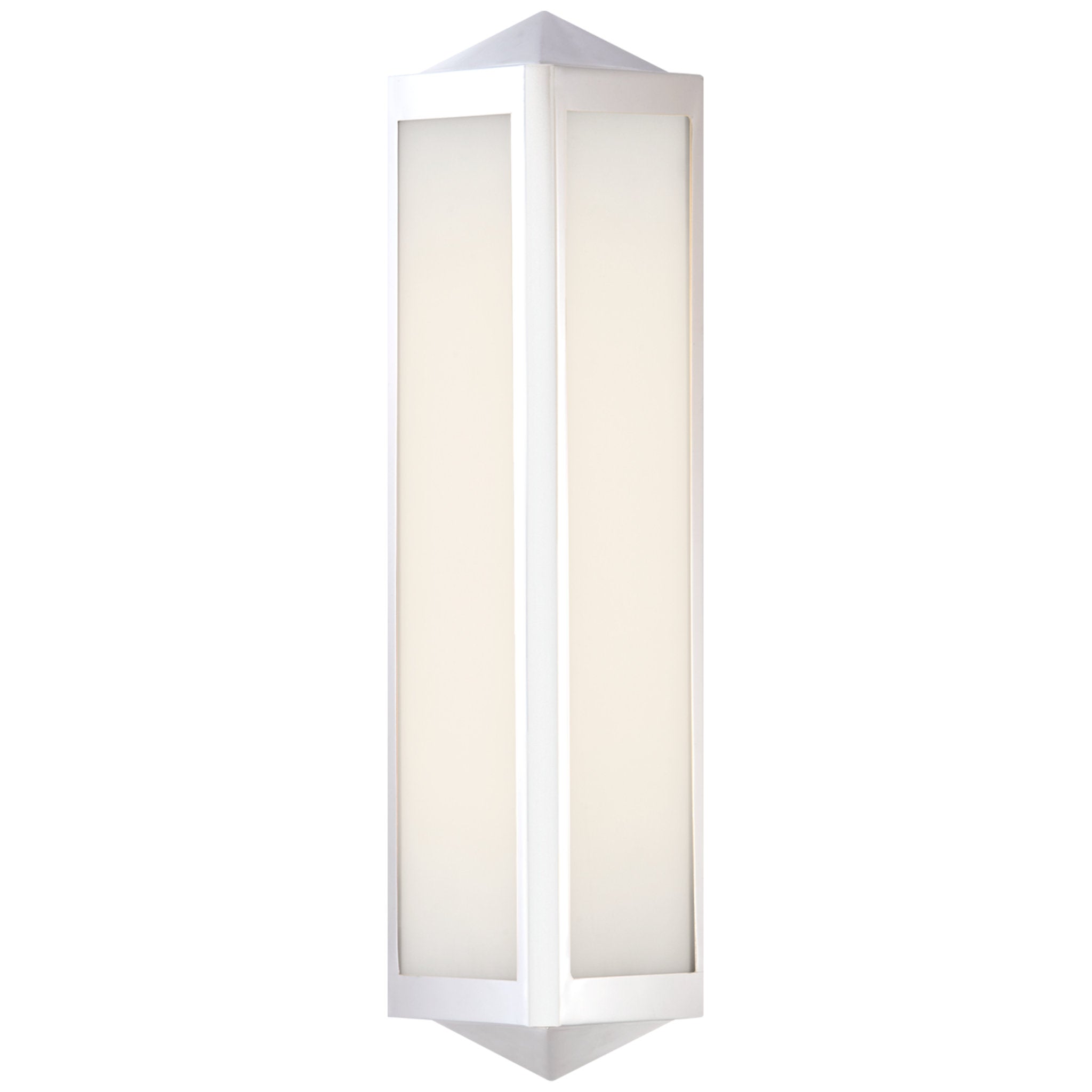 Ralph Lauren Geneva Small Sconce in Polished Nickel with White Glass Wall Light W5" x H17"