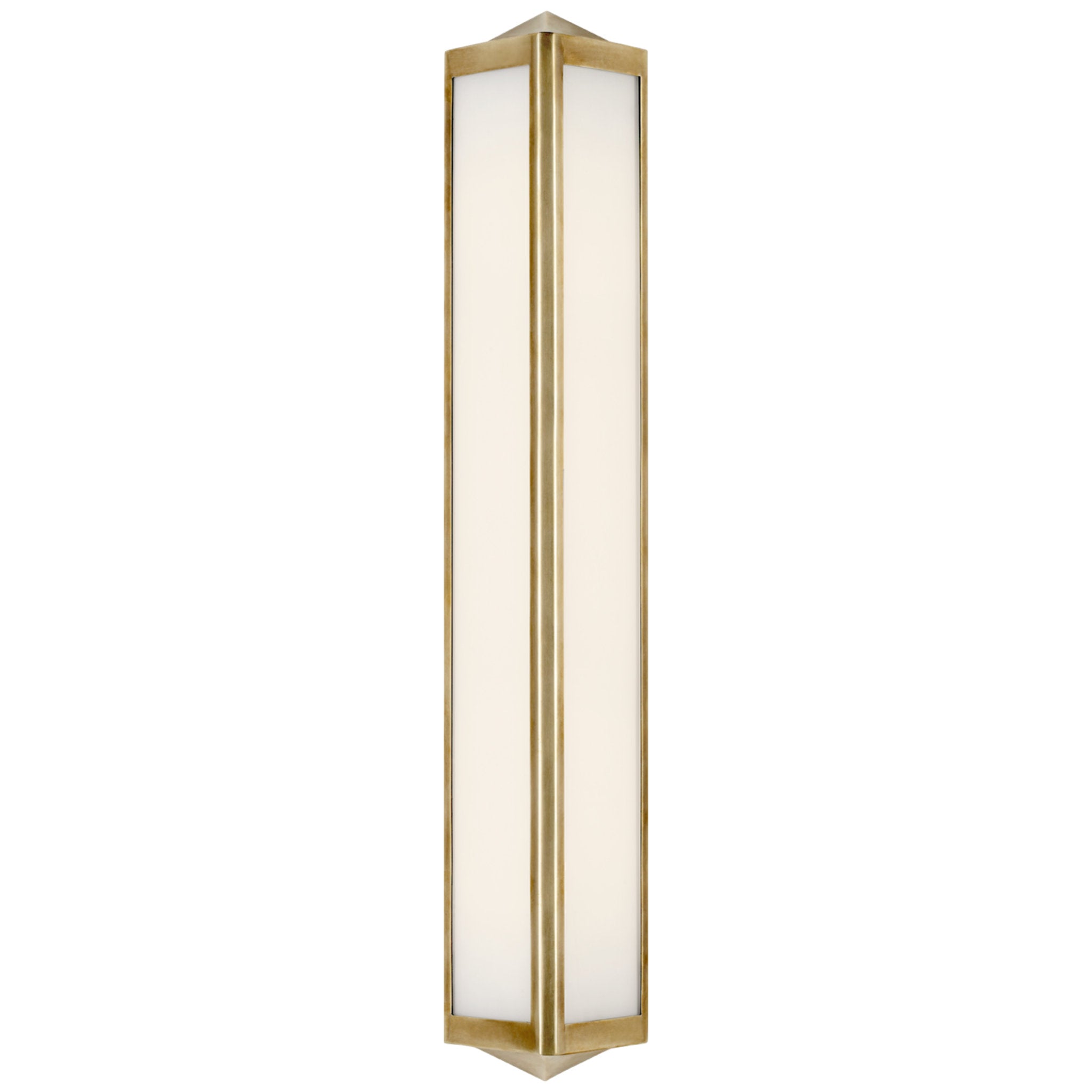Ralph Lauren Geneva Medium Sconce in Natural Brass with White Glass Wall Light W5" x H26"