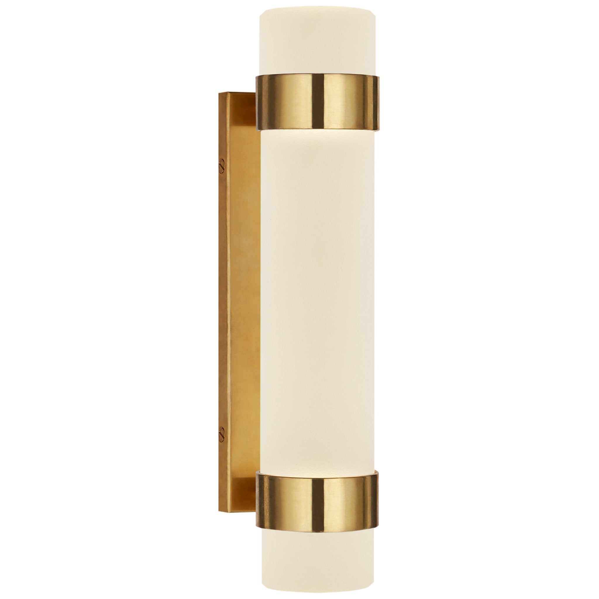 Ralph Lauren Barton Small Bath Sconce in Natural Brass with Etched Crystal Wall Light W2.75" x H13"