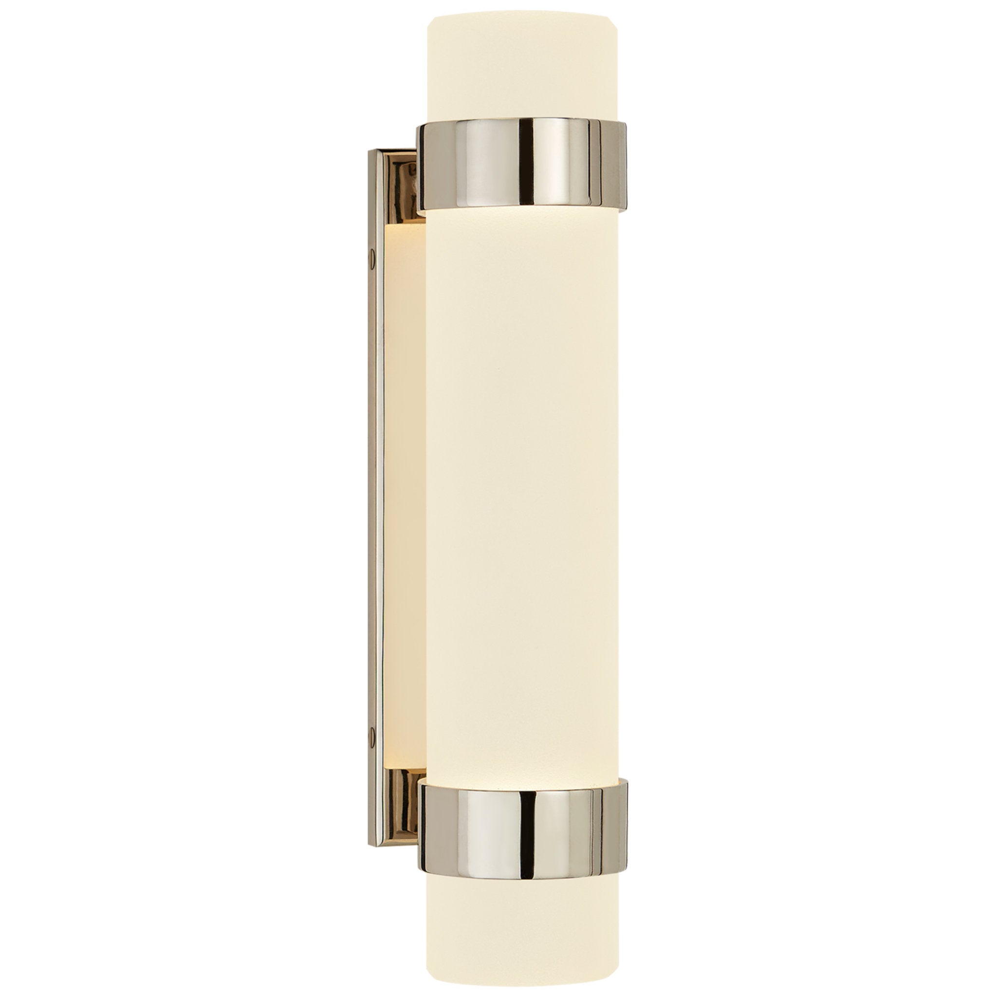 Ralph Lauren Barton Small Bath Sconce in Polished Nickel with Etched Crystal Wall Light W2.75" x H13"