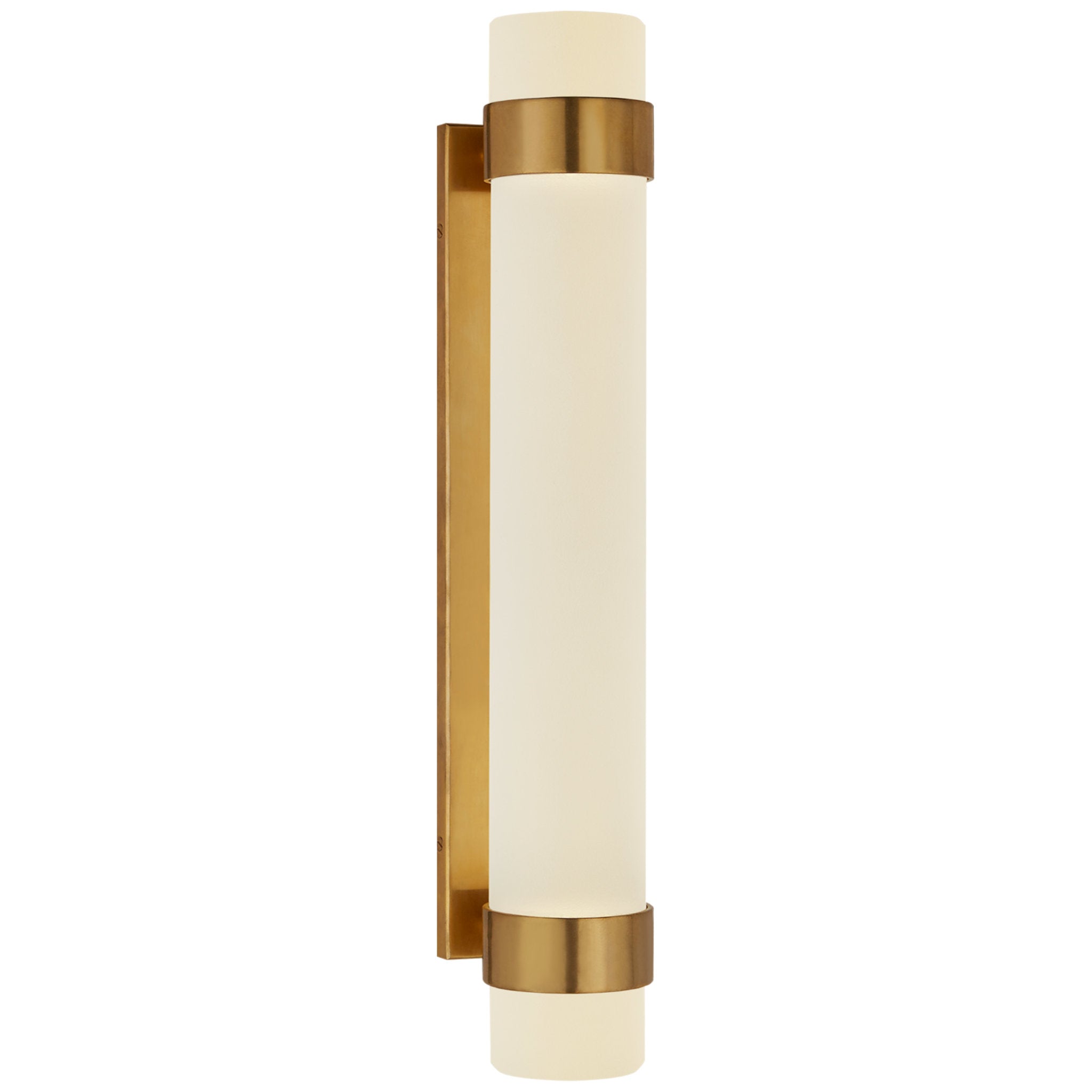 Ralph Lauren Barton Medium Bath Sconce in Natural Brass with Etched Crystal Wall Light W2.75" x H16"