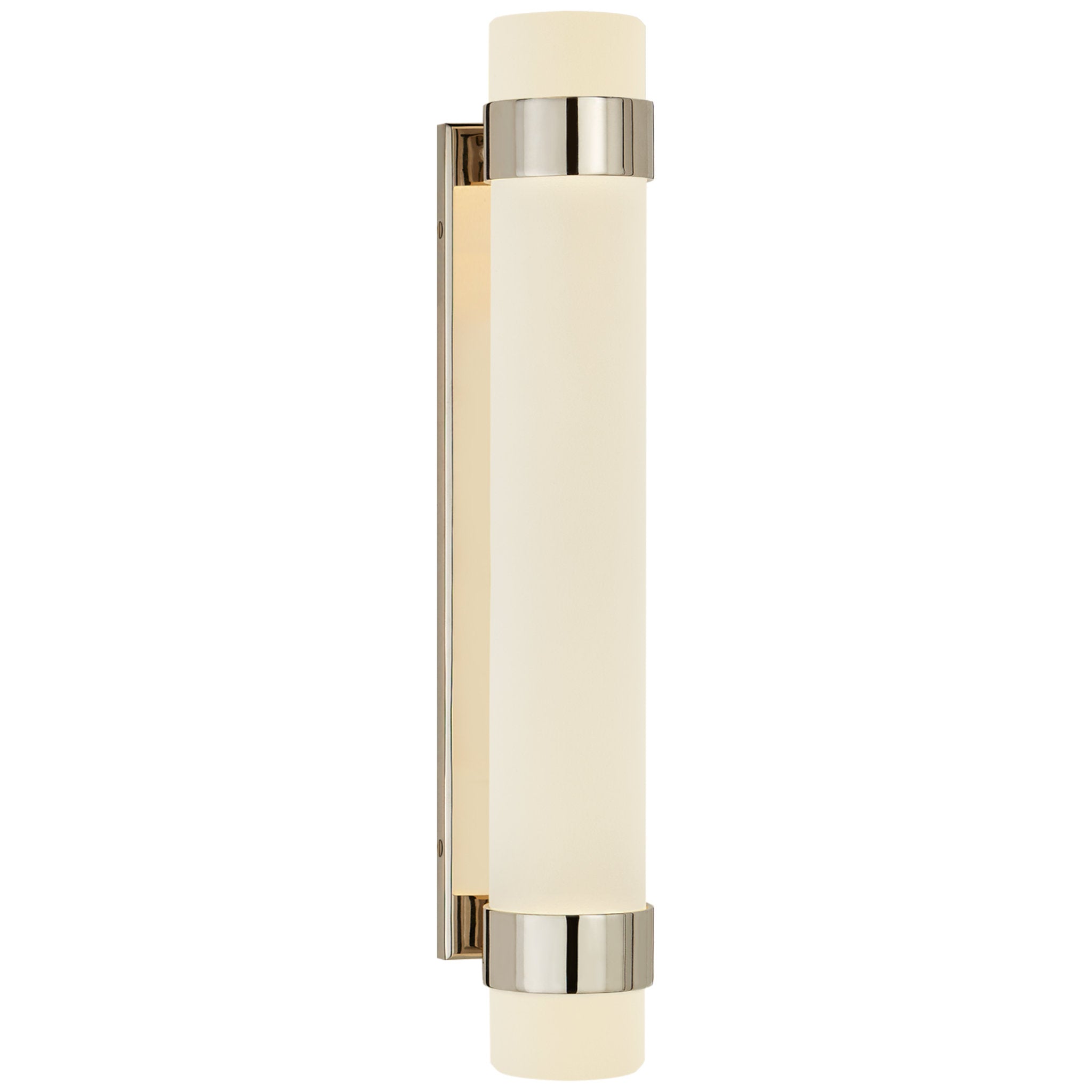 Ralph Lauren Barton Medium Bath Sconce in Polished Nickel with Etched Crystal Wall Light W2.75" x H16"