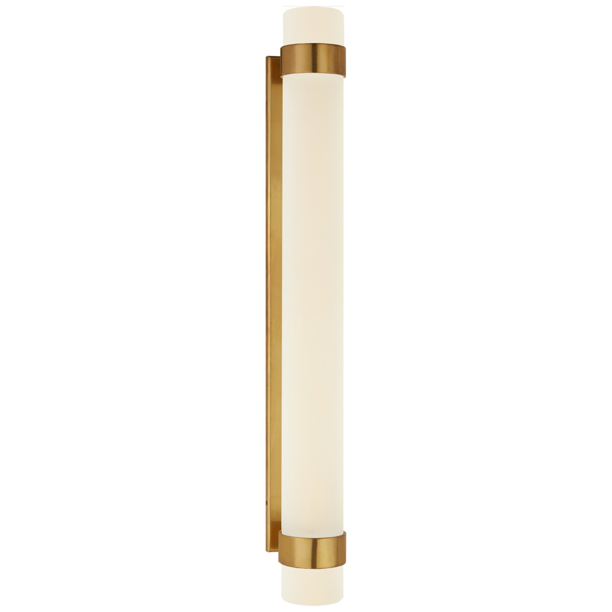 Ralph Lauren Barton Large Bath Sconce in Natural Brass with Etched Crystal Wall Light W2.75" x H24"