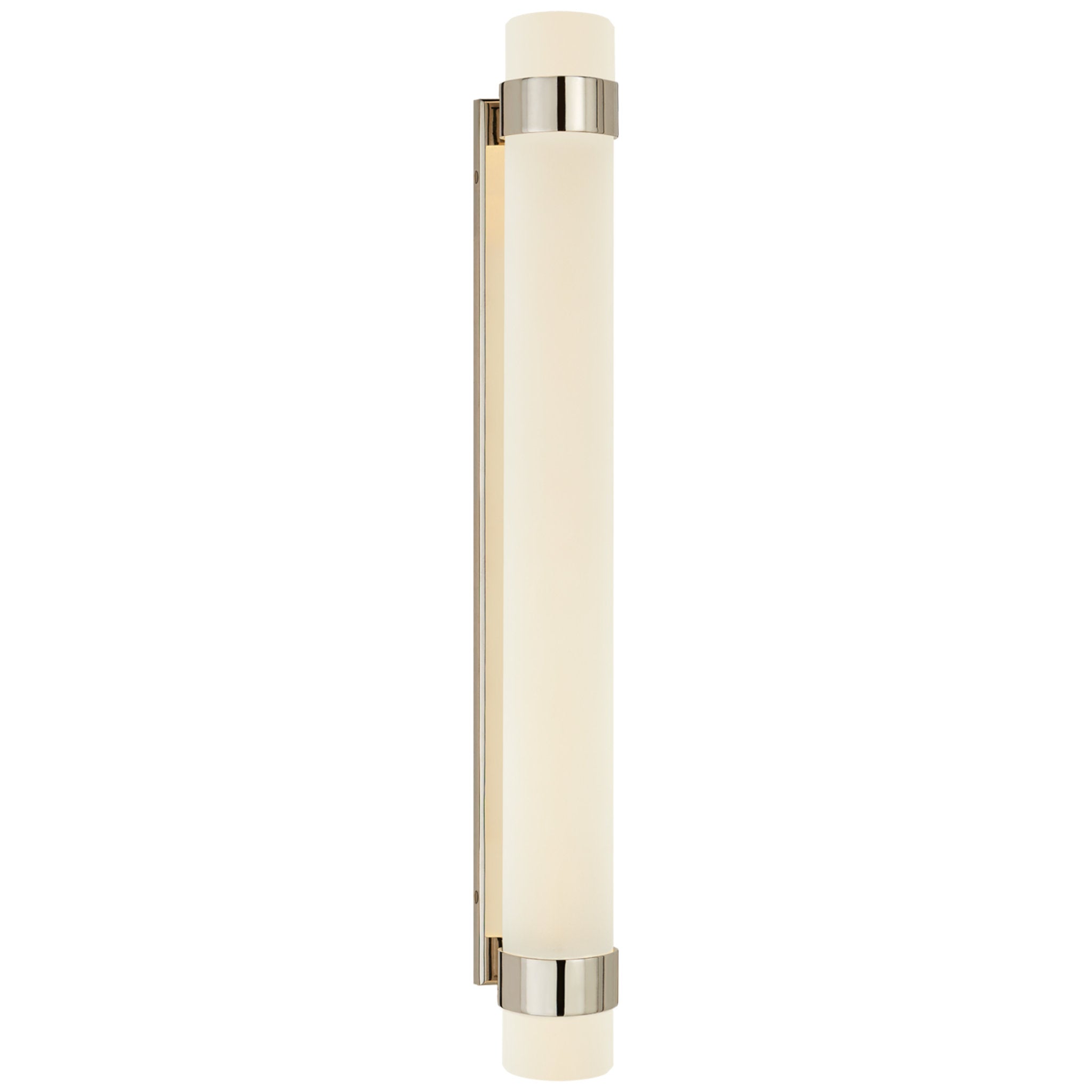 Ralph Lauren Barton Large Bath Sconce in Polished Nickel with Etched Crystal Wall Light W2.75" x H24"