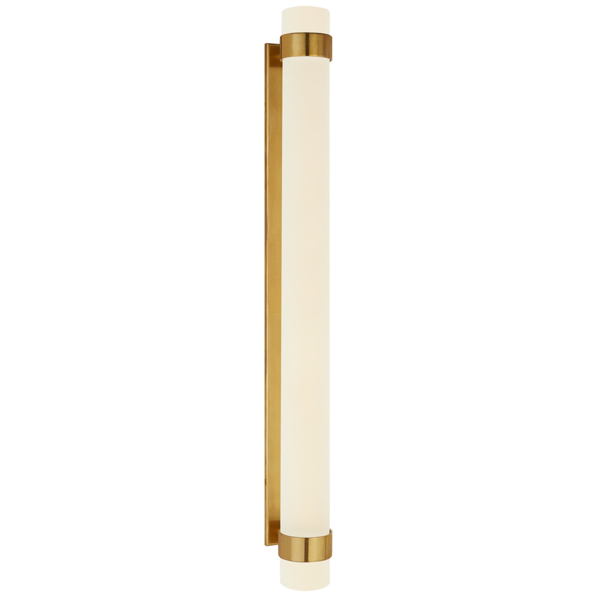 Ralph Lauren Barton Grande Bath Sconce in Natural Brass with Etched Crystal Wall Light W2.75" x H30"