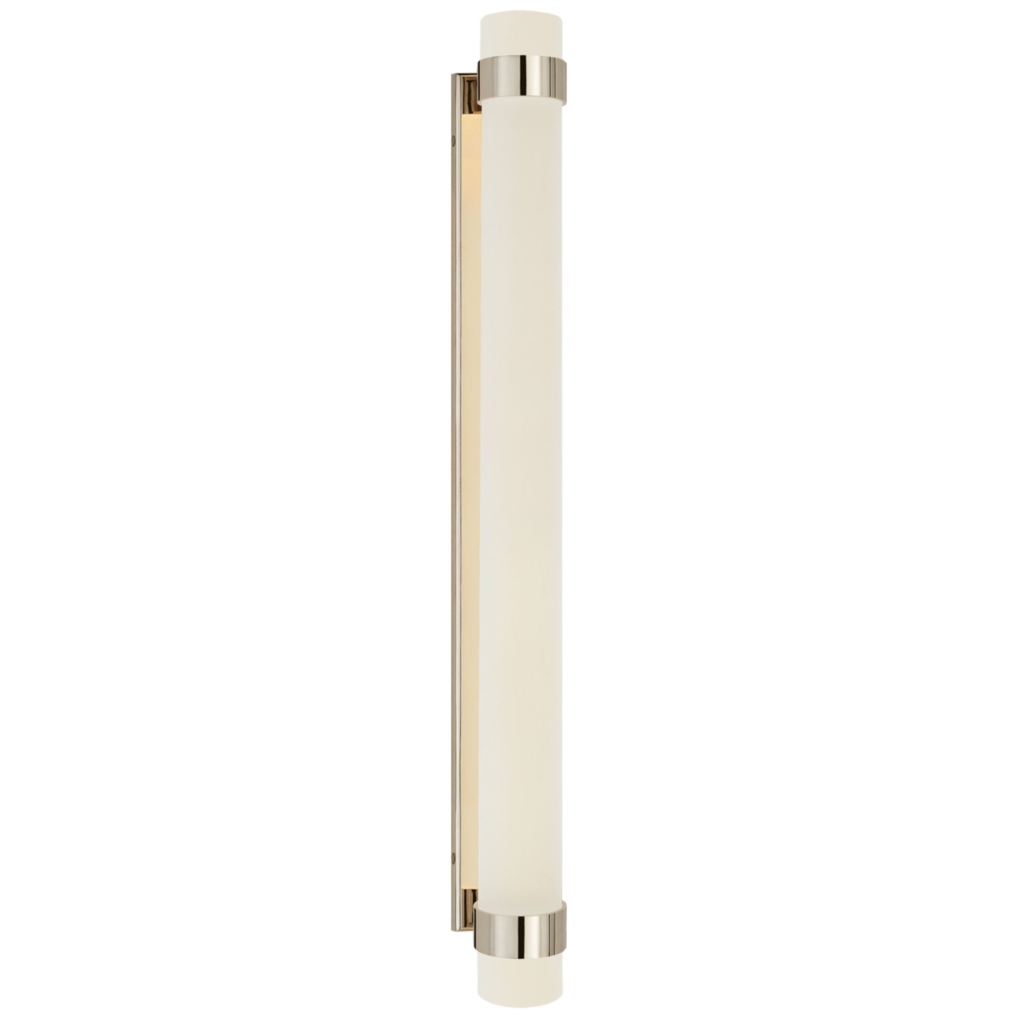 Ralph Lauren Barton Grande Bath Sconce in Polished Nickel with Etched Crystal Wall Light W2.75" x H30"