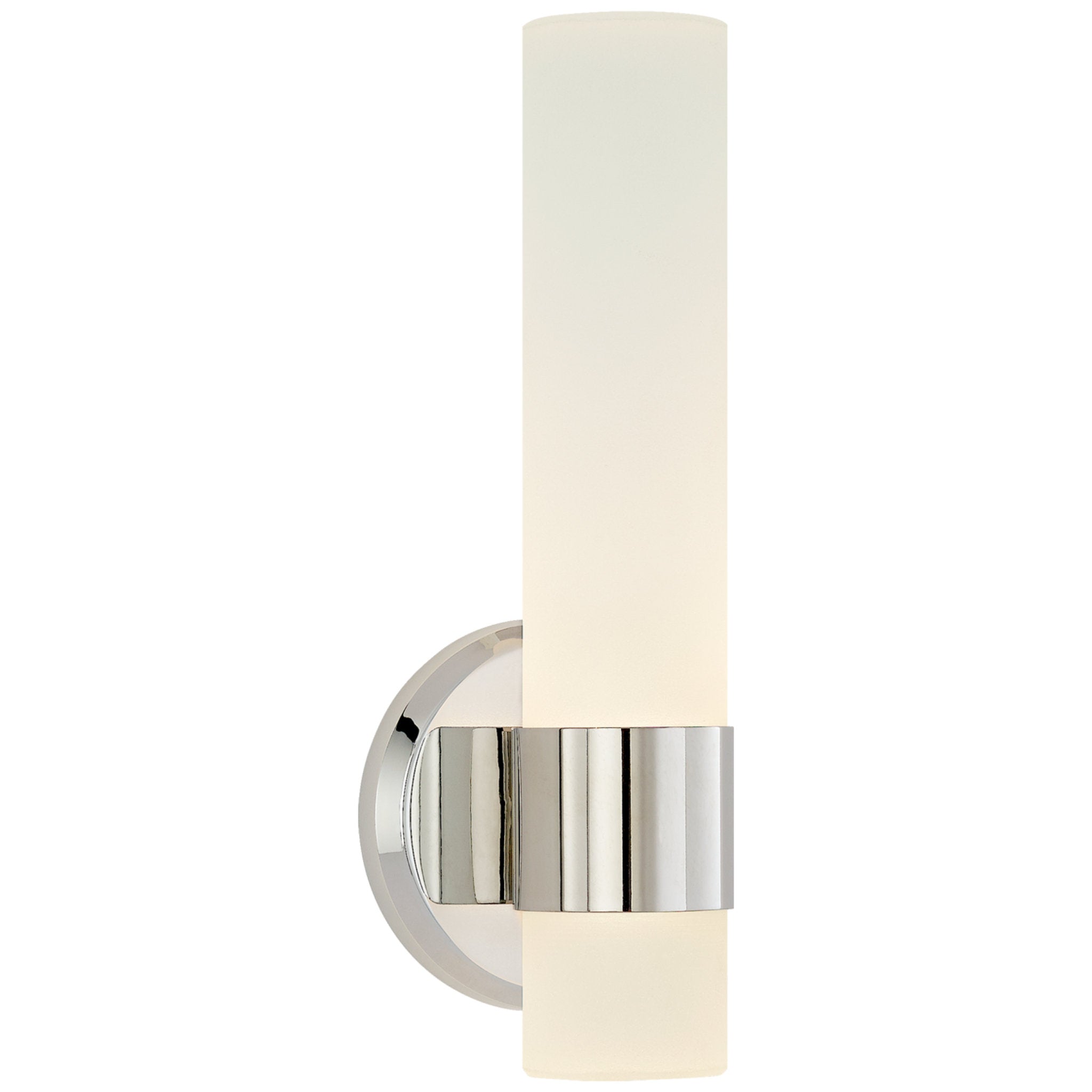 Ralph Lauren Barton Single Arm Sconce in Polished Nickel with Etched Crystal Wall Light W5" x H13"